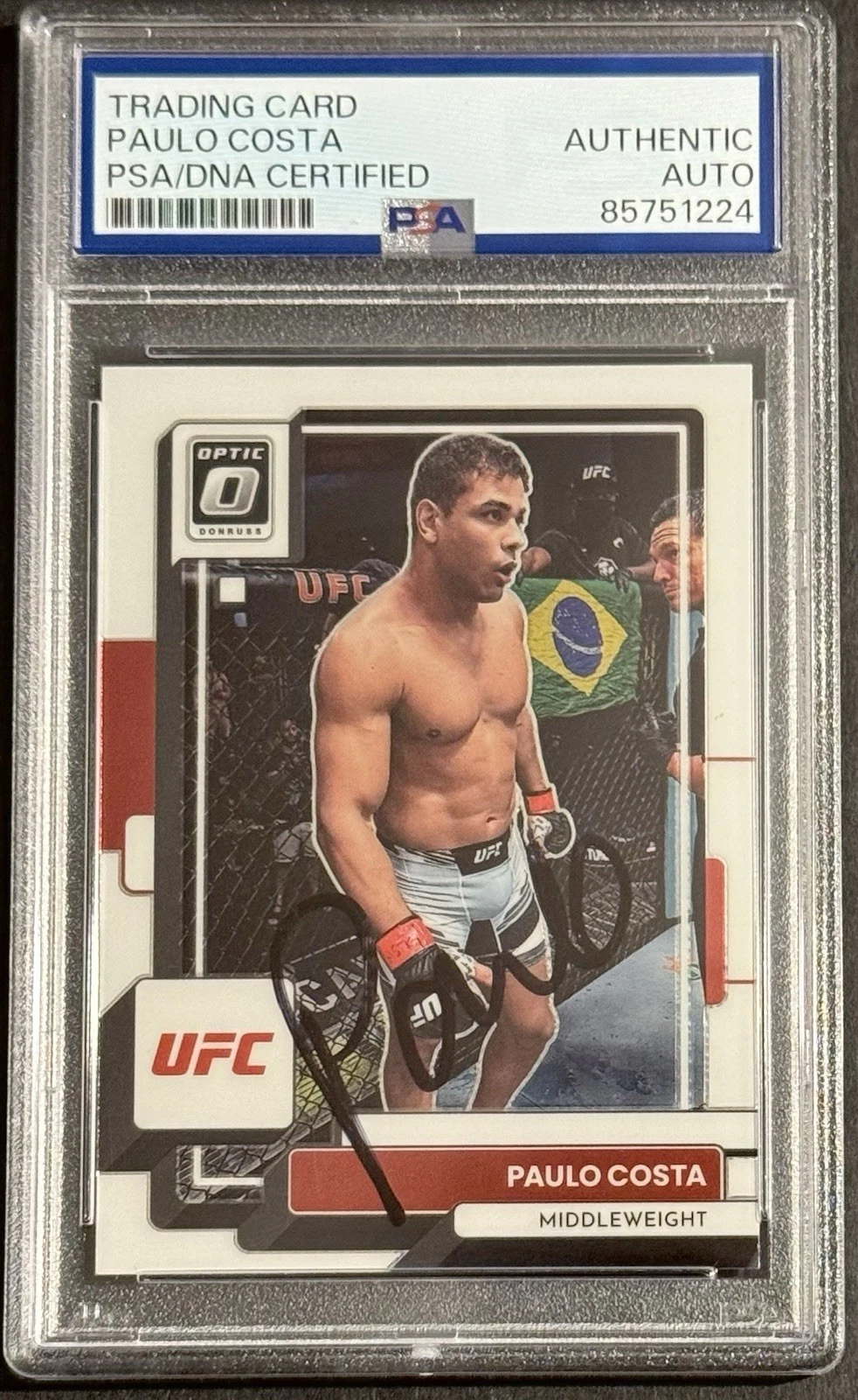 Paulo Costa Signed Auto 2023 Donruss Optic UFC Card PSA/DNA Slabbed