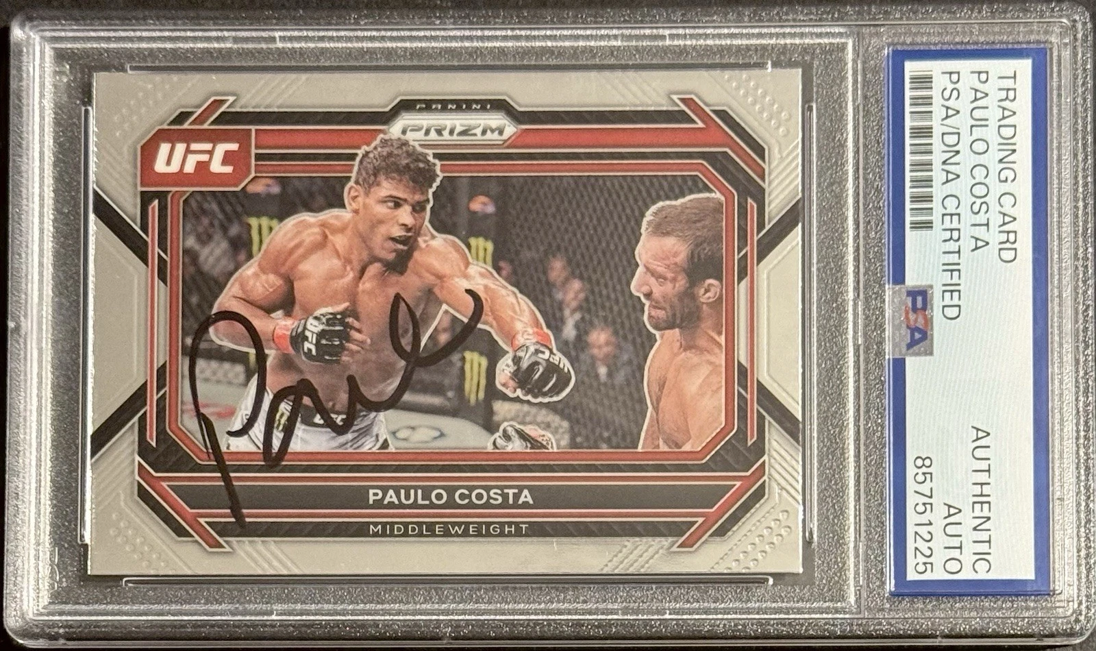 Paulo Costa Signed Auto 2023 Panini Prizm UFC Card PSA/DNA Slabbed