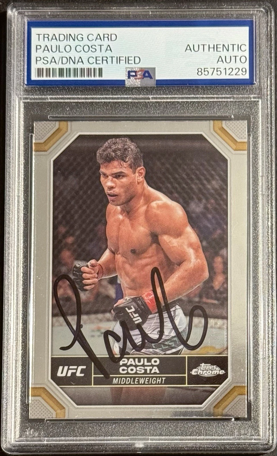 Paulo Costa Signed Auto 2024 Topps Chrome UFC Card PSA/DNA Slabbed