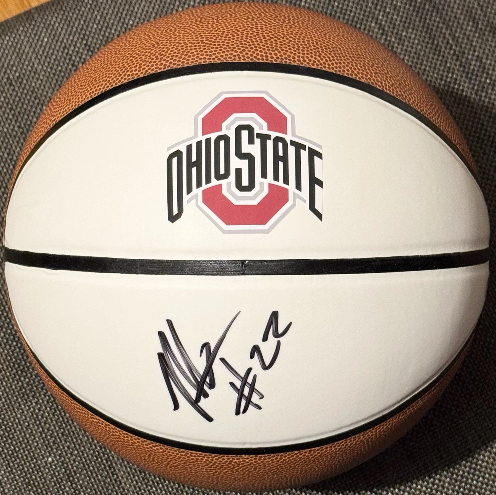 Malaki Branham Signed Autographed Ohio State Buckeyes Logo Basketball PSA/DNA