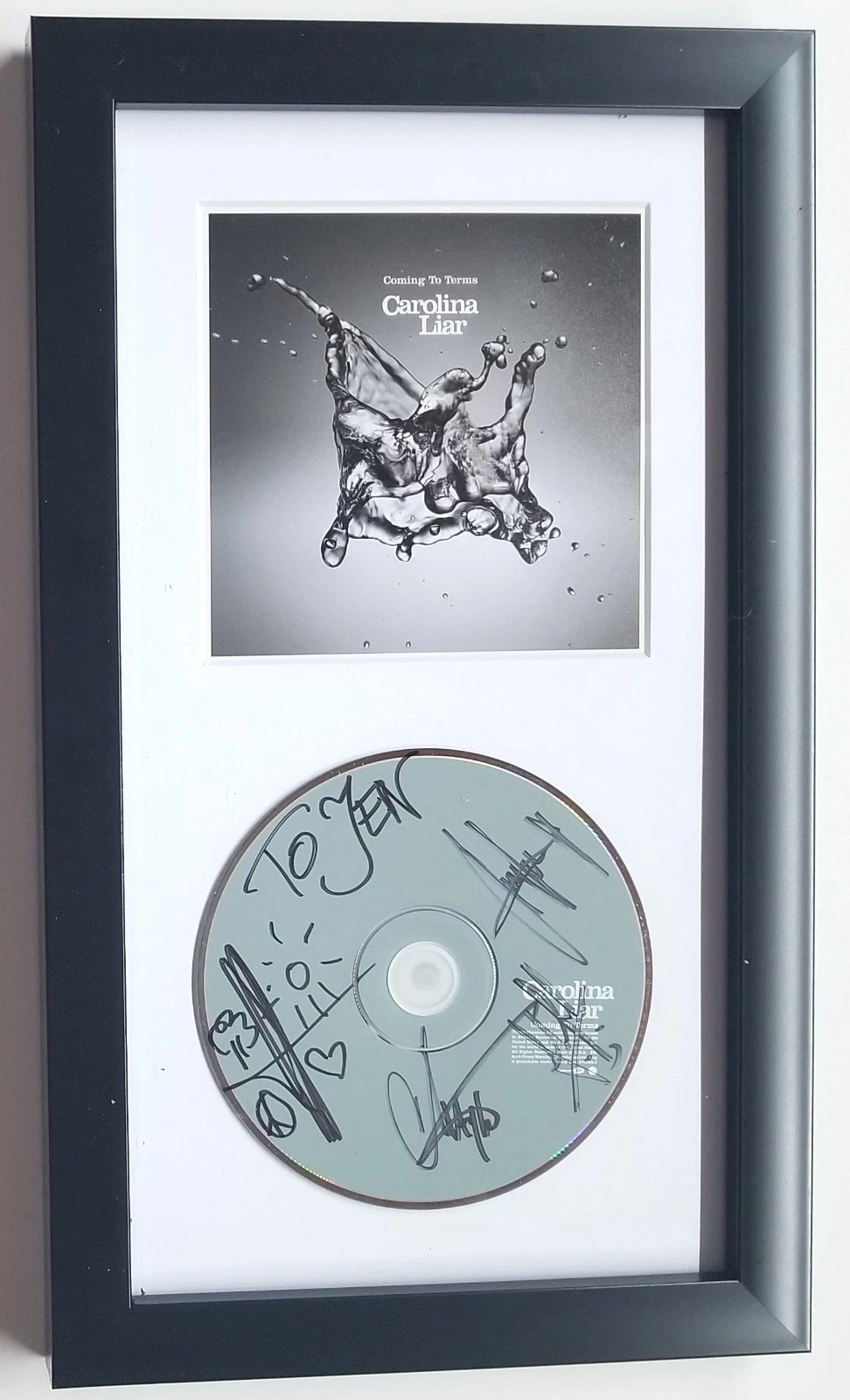 Carolina Liar REAL hand SIGNED Coming To Terms CD Framed Display COA Autographed