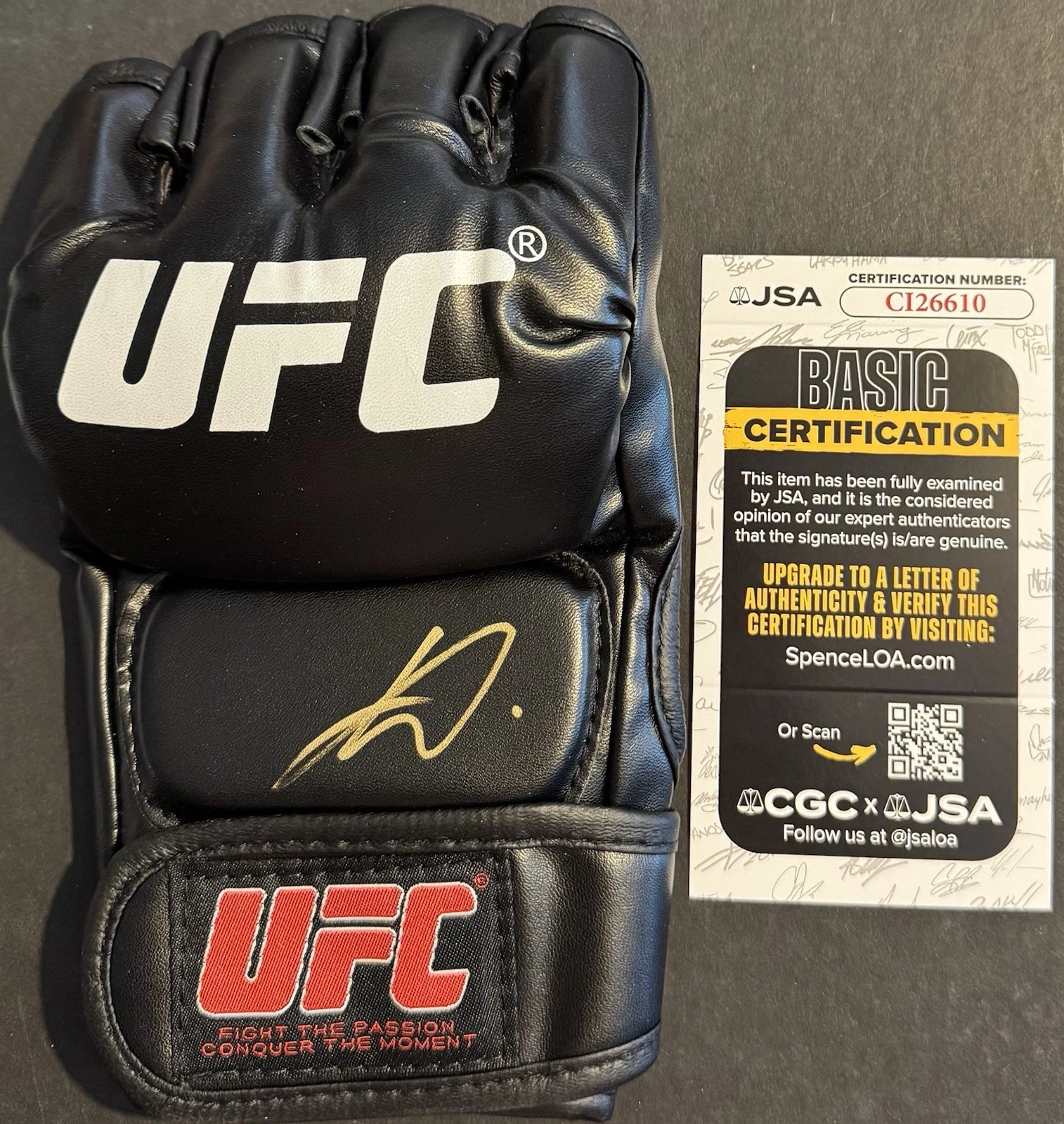 Manel Kape Signed Autographed UFC Fight Glove JSA COA