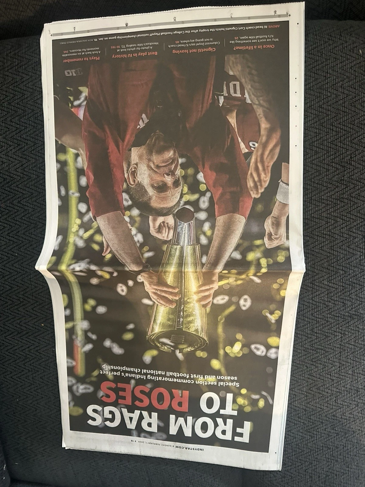 Indiana Hoosiers Champs Full Newspaper Indianapolis Indy Star 2/1/26 Souvenir IU