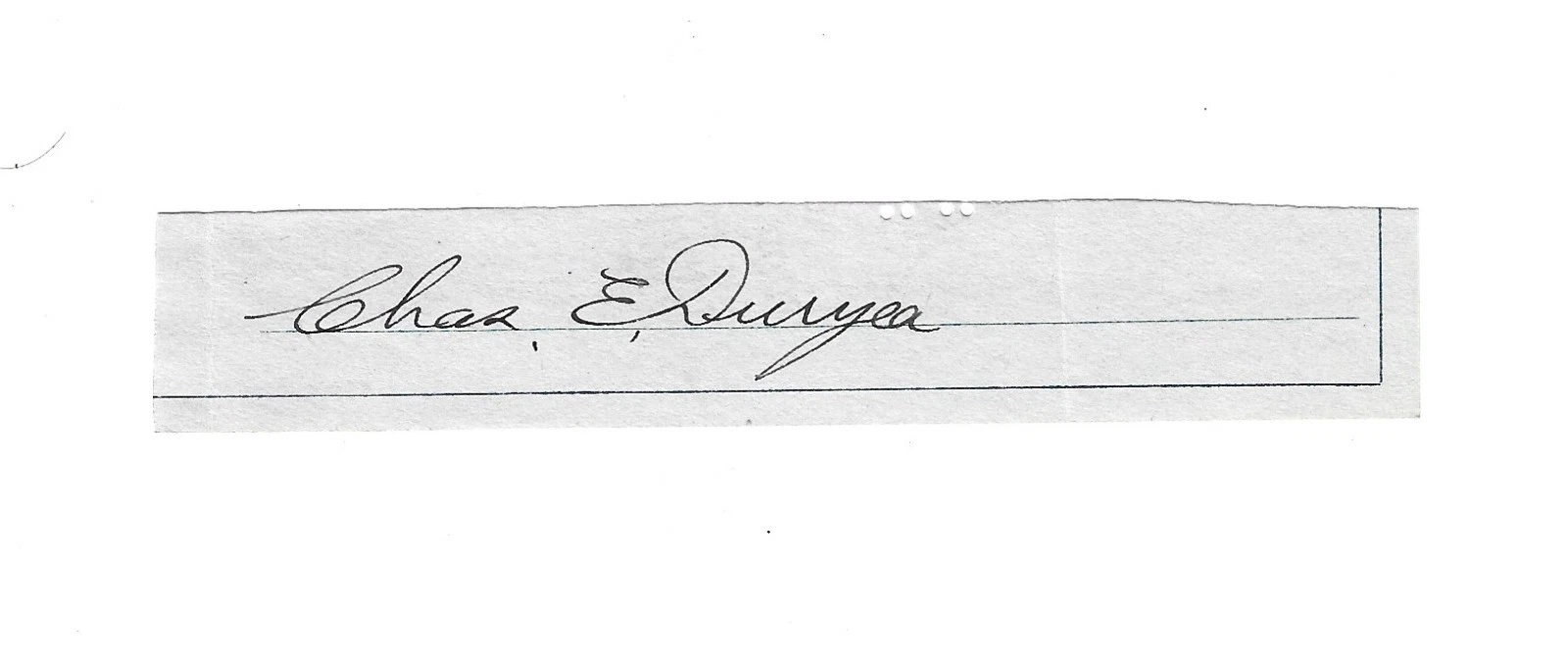 Charles Duryea REAL hand SIGNED Paper Clipping COA Autograph Automobile Engineer