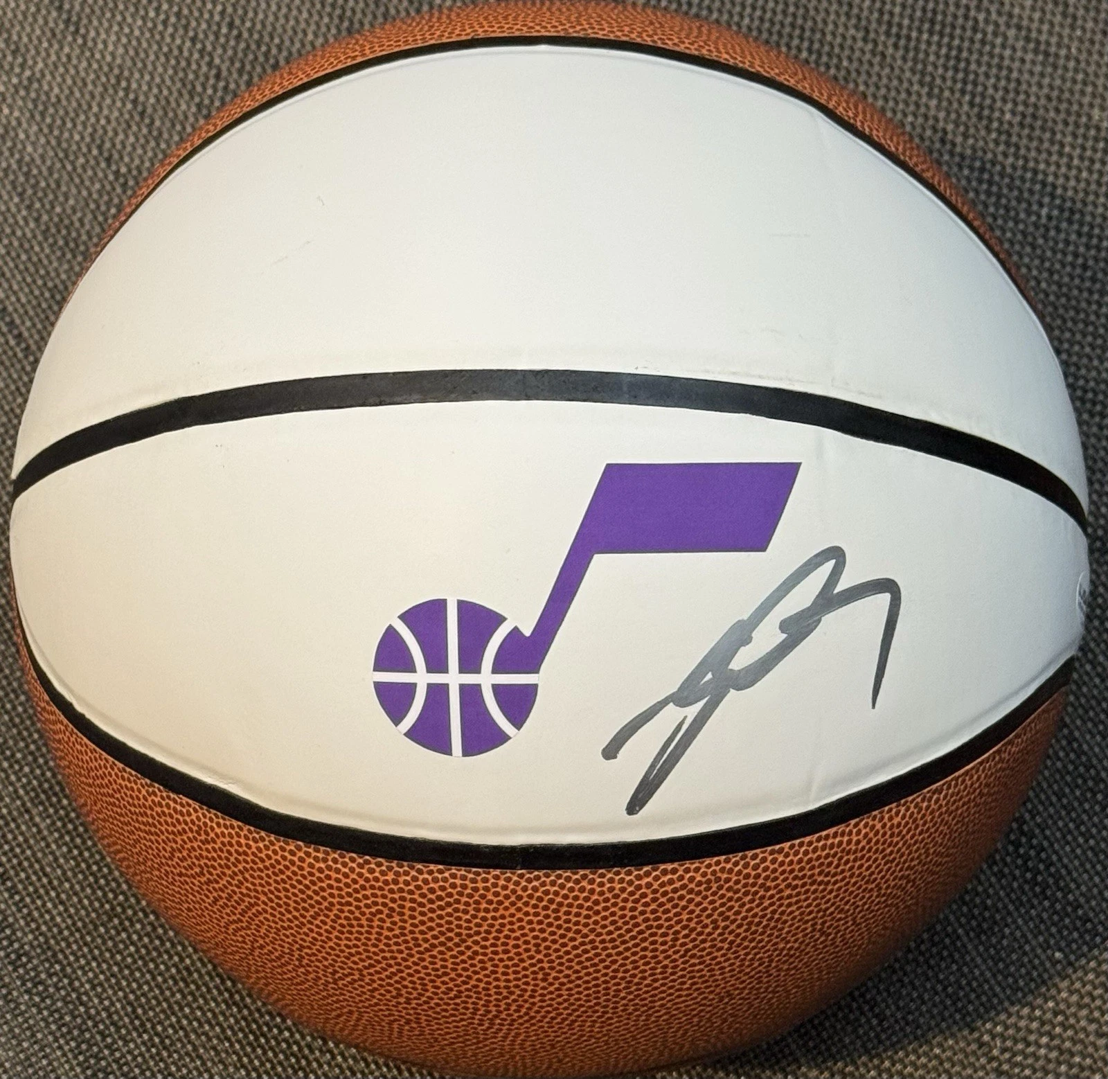 Keyonte George Signed Autographed Utah Jazz Logo Basketball JSA COA