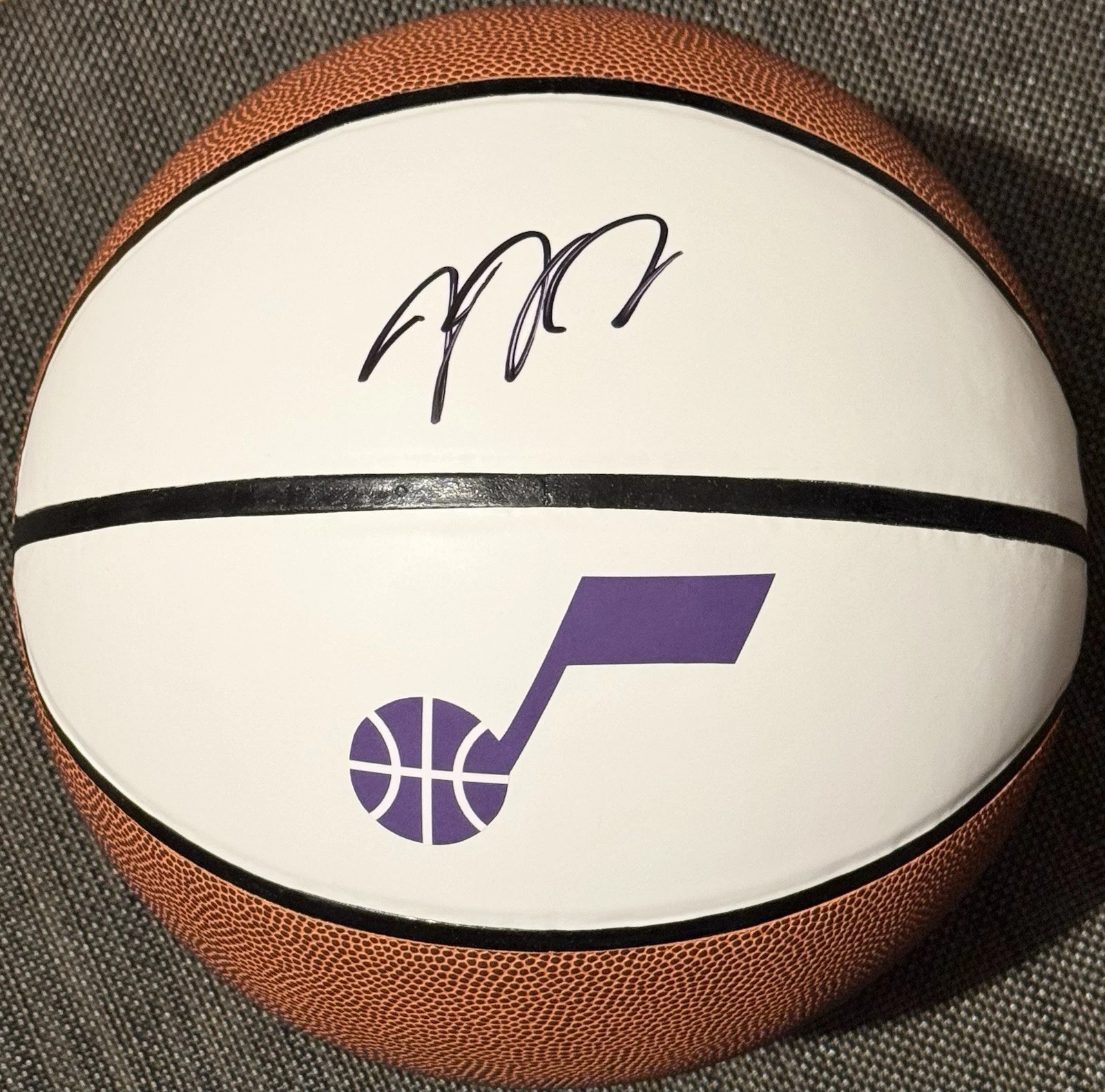 Jaren Jackson Jr Signed Autographed Utah Jazz Logo Basketball BAS Beckett COA
