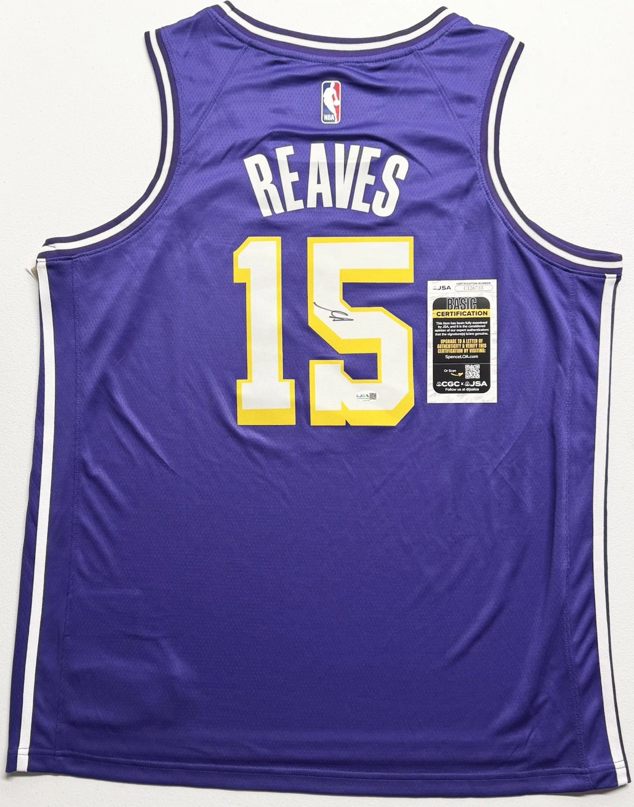 Austin Reaves Signed Autographed Los Angeles Lakers Jersey JSA COA