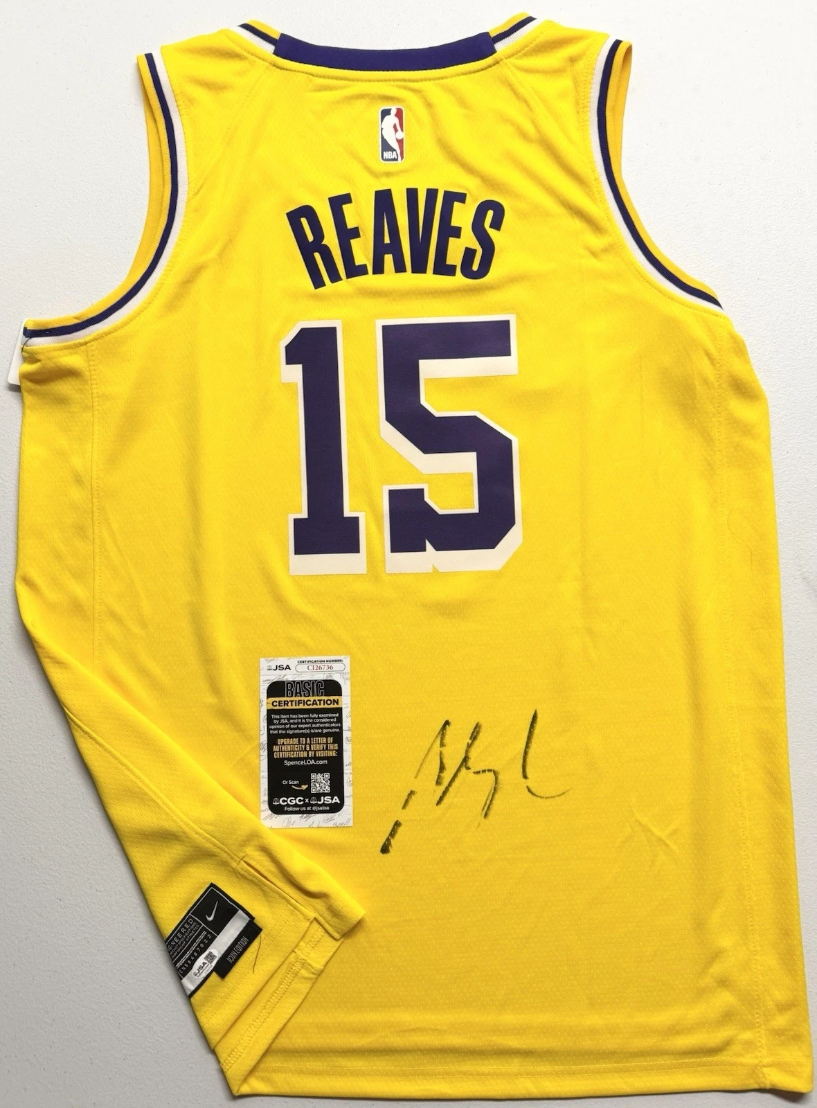 Austin Reaves Signed Autographed Los Angeles Lakers Jersey JSA COA