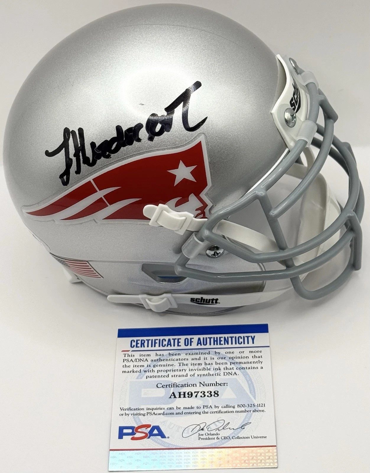 Treveyon Henderson Signed Autographed New England Patriots Mini Helmet PSA/DNA