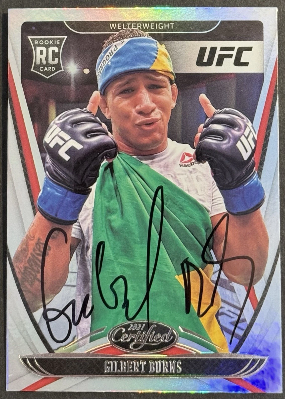 Gilbert Burns Signed Autographed 2021 Chronicles Certified UFC Card Beckett Coa