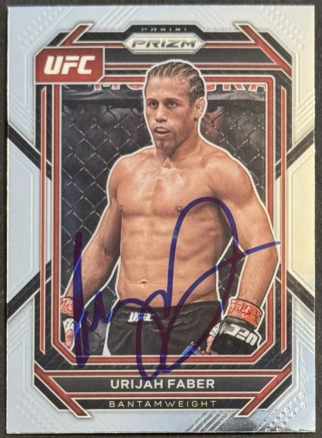 Urijah Faber Signed 2023 Panini Prizm UFC Base Card BAS Beckett On Card
