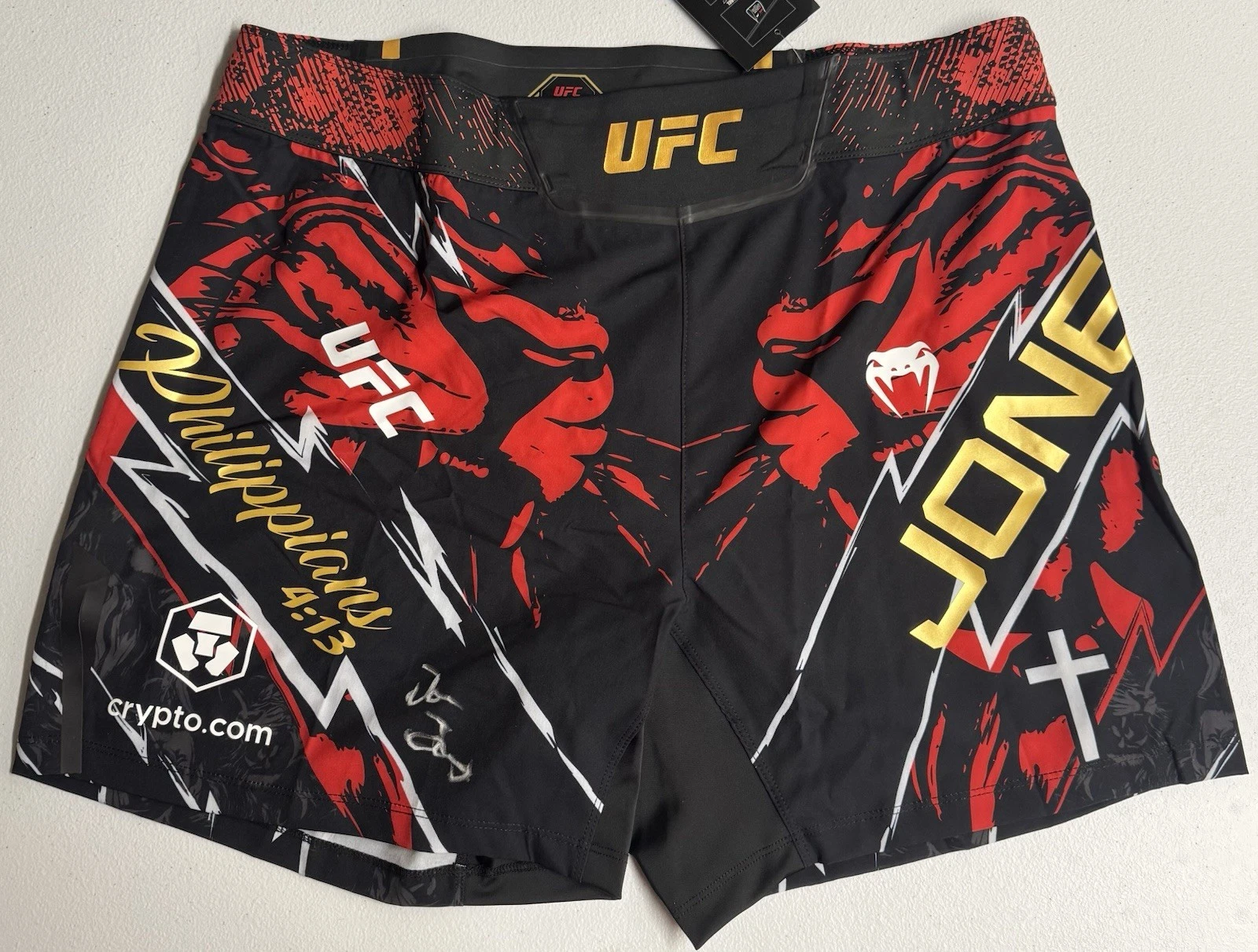 Jon Bones Jones Signed Autographed Authentic Venom UFC Fight Shorts JSA COA