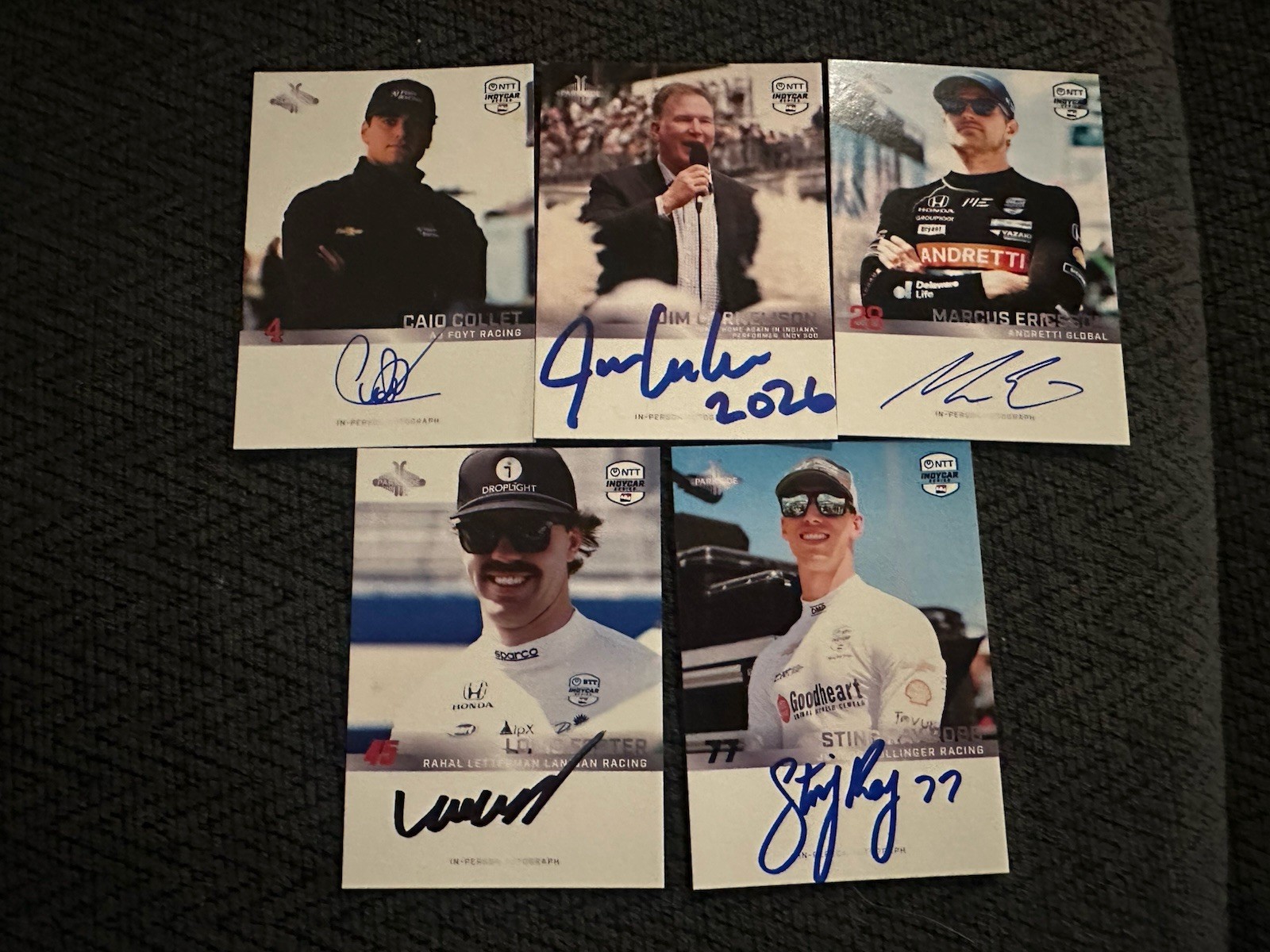 Jim Cornelison Caio Collet +3 Signed Parkside Cards 100 Days To Indy 500 2/13/26
