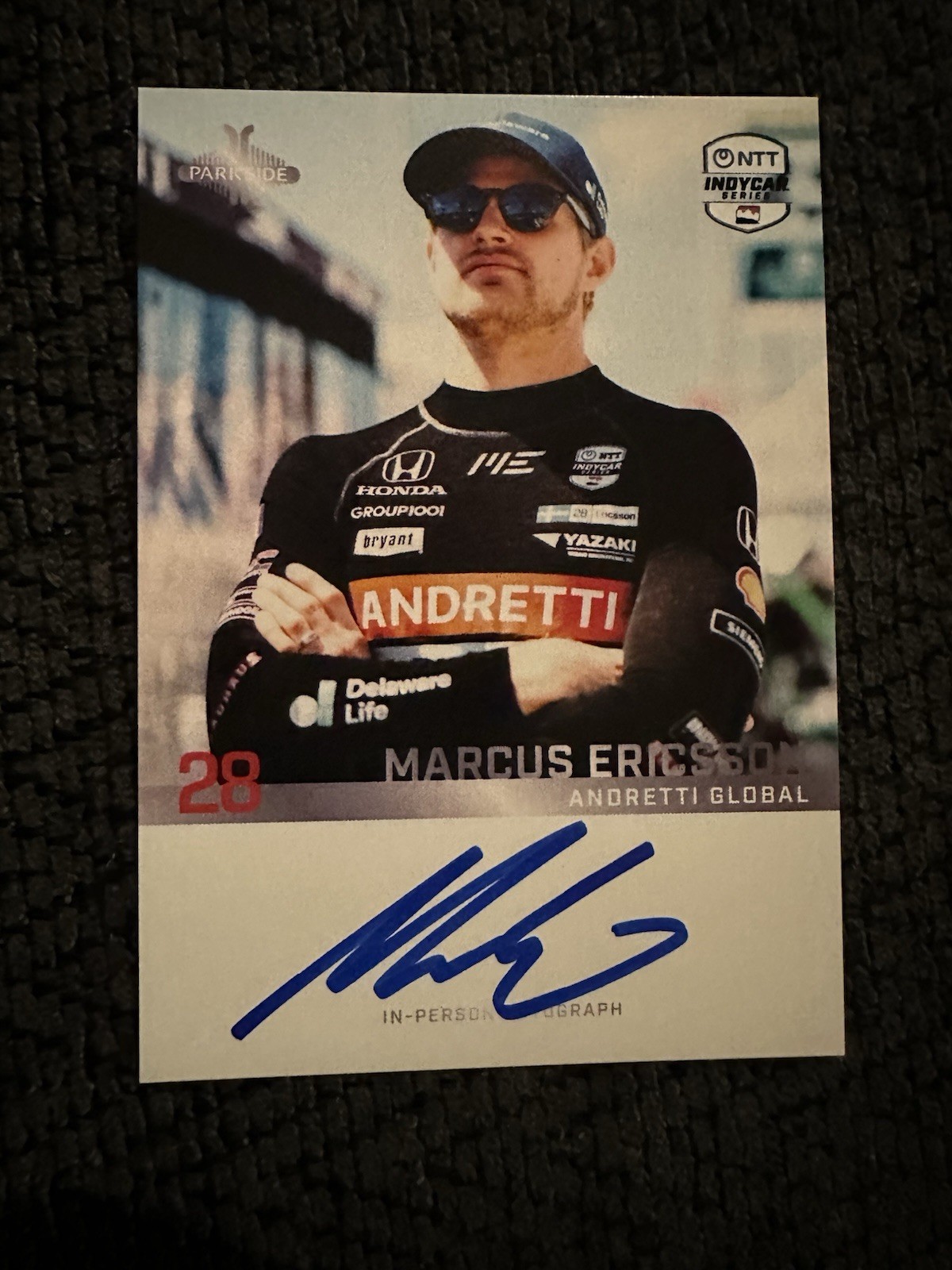 Marcus Ericsson Signed Card Parkside 100 Days To Indy 500 Exclusive 2/13/26 2026