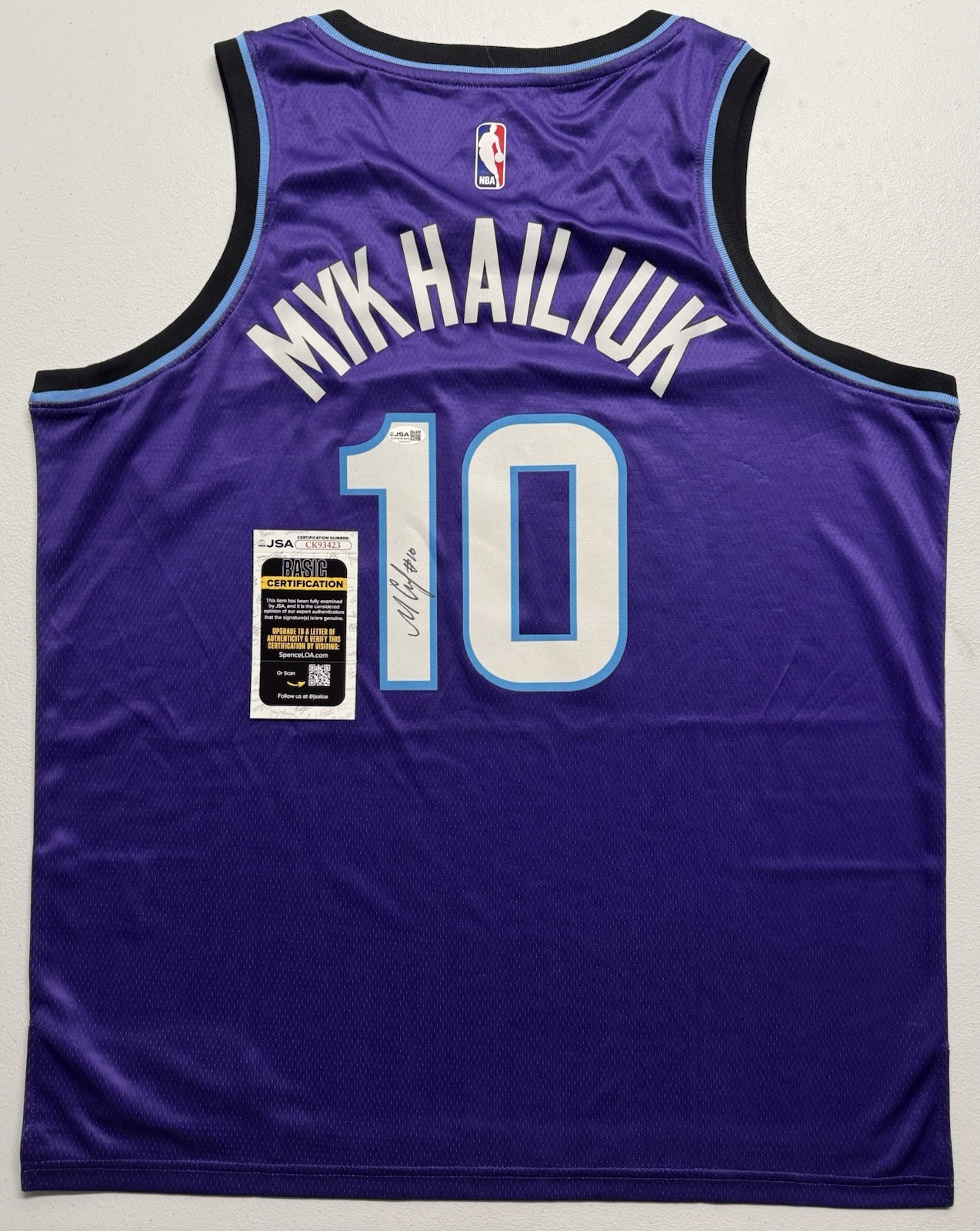 Svi Sviatoslav Mykhailiuk Signed Autographed Utah Jazz Jersey JSA COA