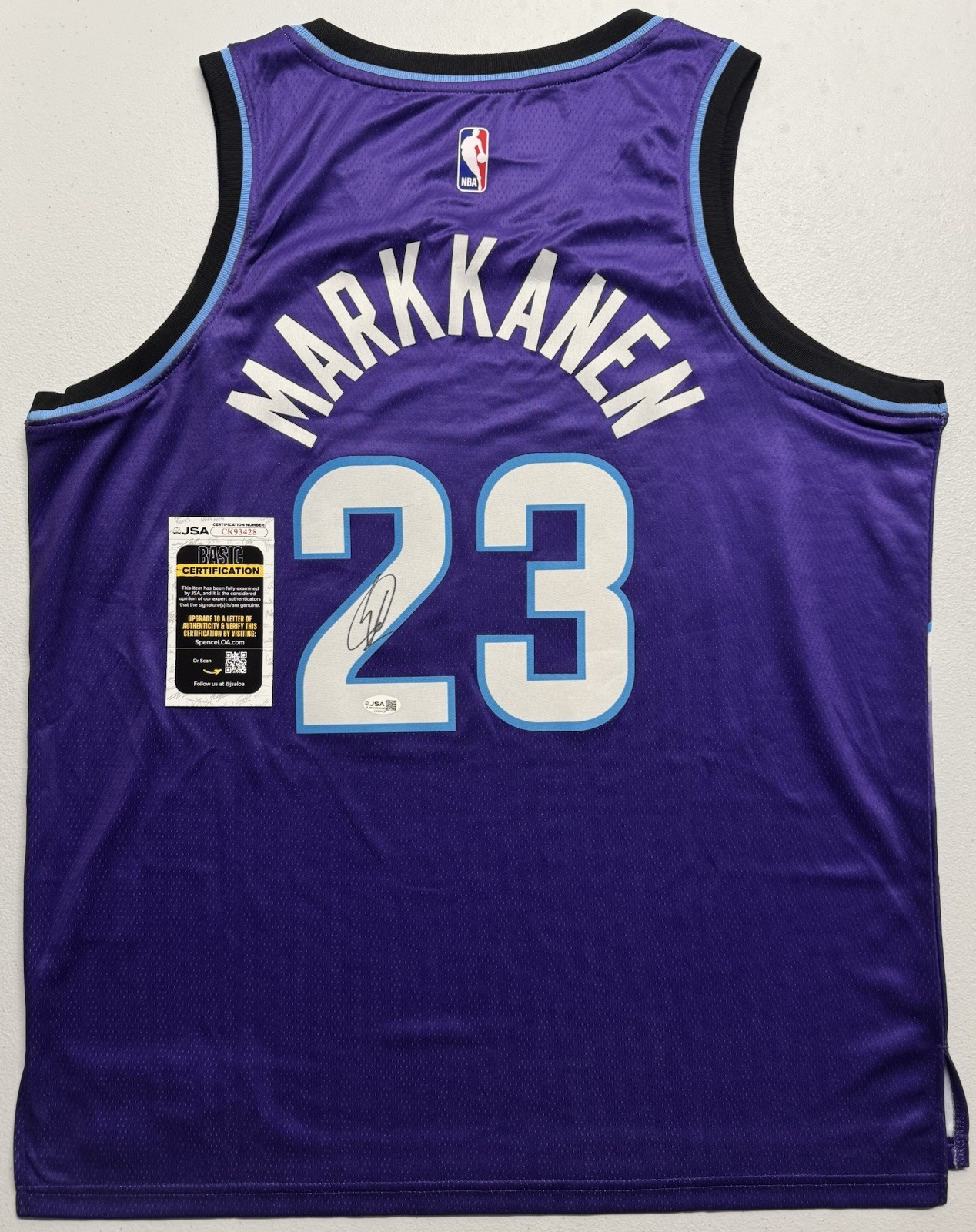 Lauri Markkanen Signed Autographed Utah Jazz Jersey JSA COA