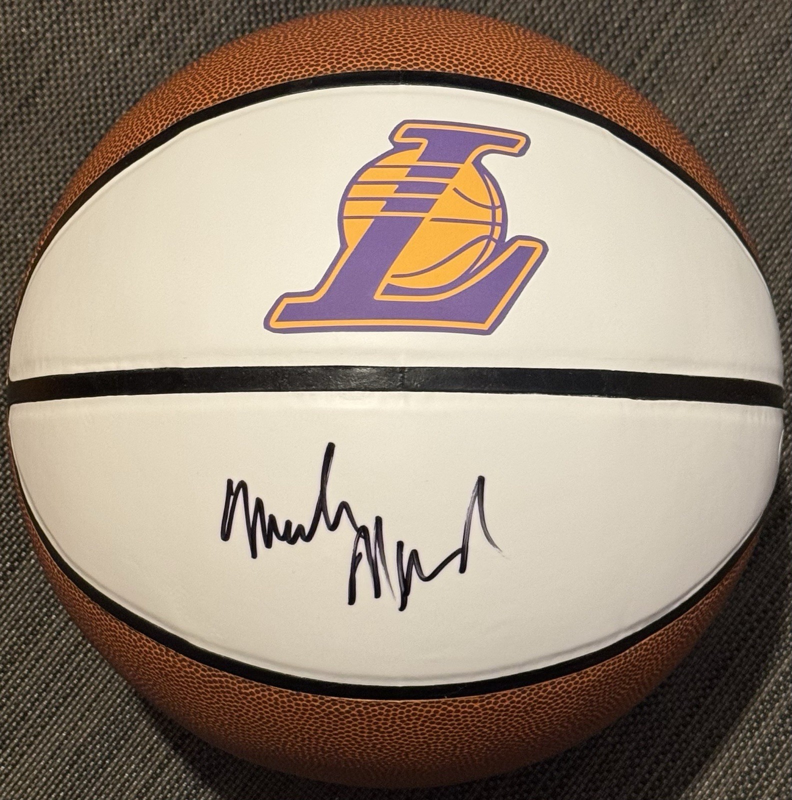 Mark Madsen Signed Autographed Los Angeles Lakers Logo Basketball JSA COA
