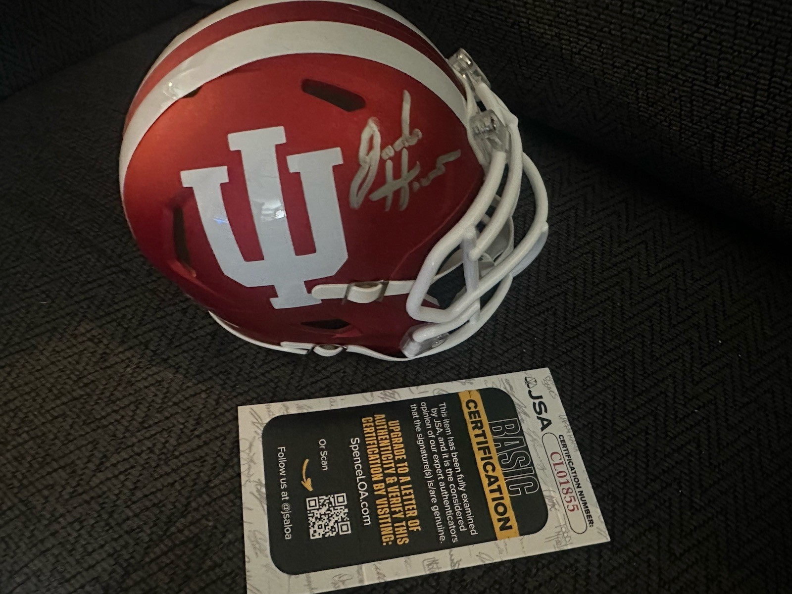 Josh Hoover Signed Indiana Hoosiers Mini Helmet JSA Authentication COA IU