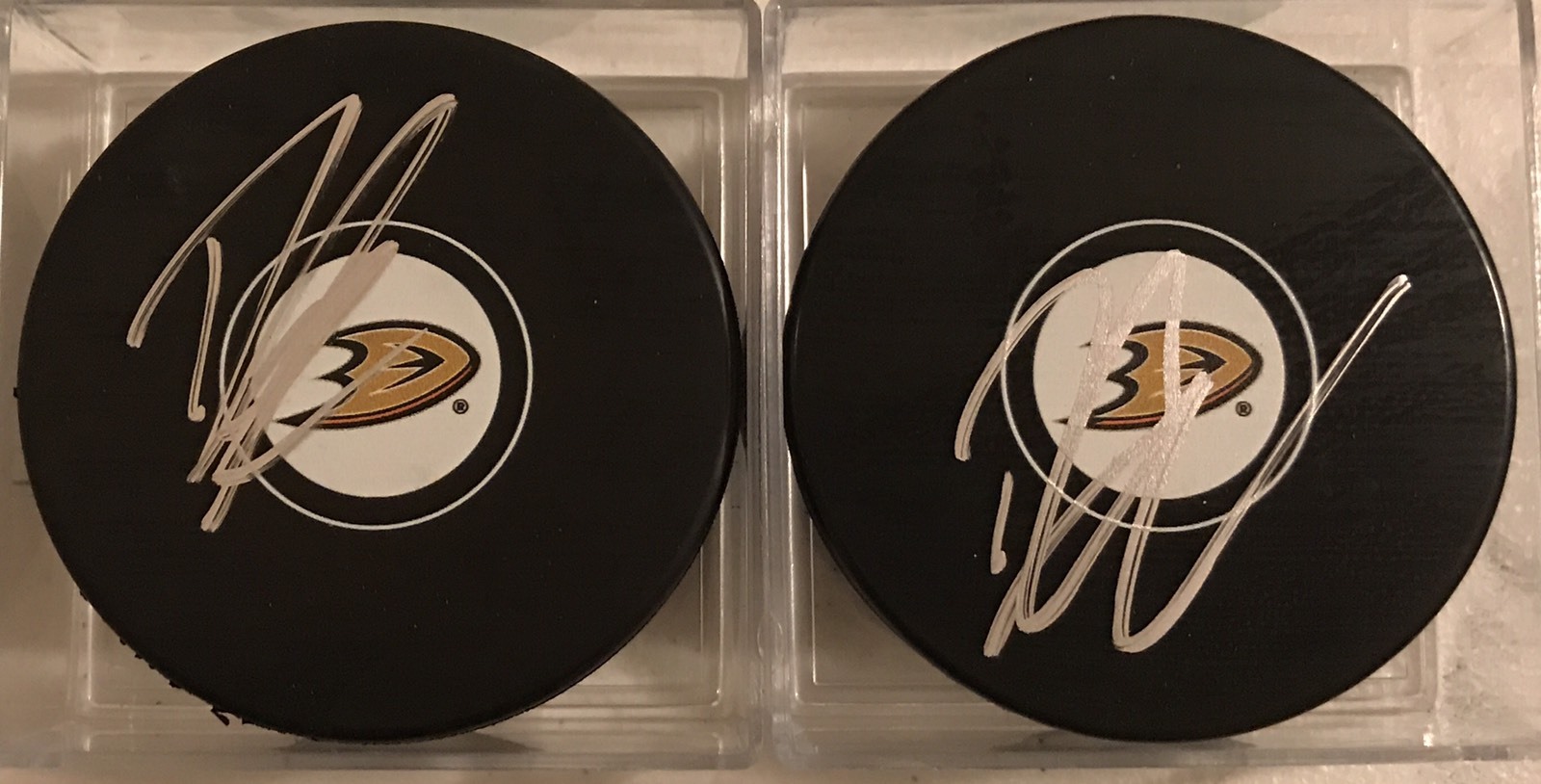 Ryan Kesler Signed Anaheim Ducks Logo Hockey Puck Coa Stanley Cup Rare
