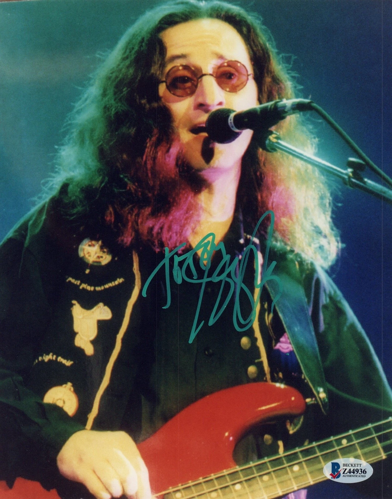 Geddy Lee Signed Autographed 8x10 Photo Rush Beckett BAS COA