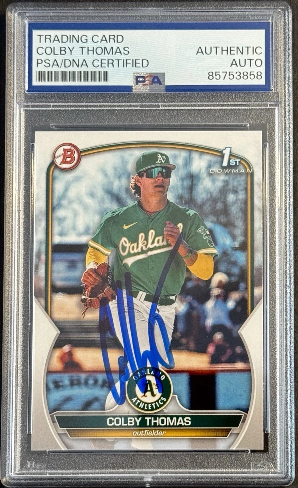 Colby Thomas Signed 2023 1st Bowman Rookie Card PSA/DNA Slabbed Athletics