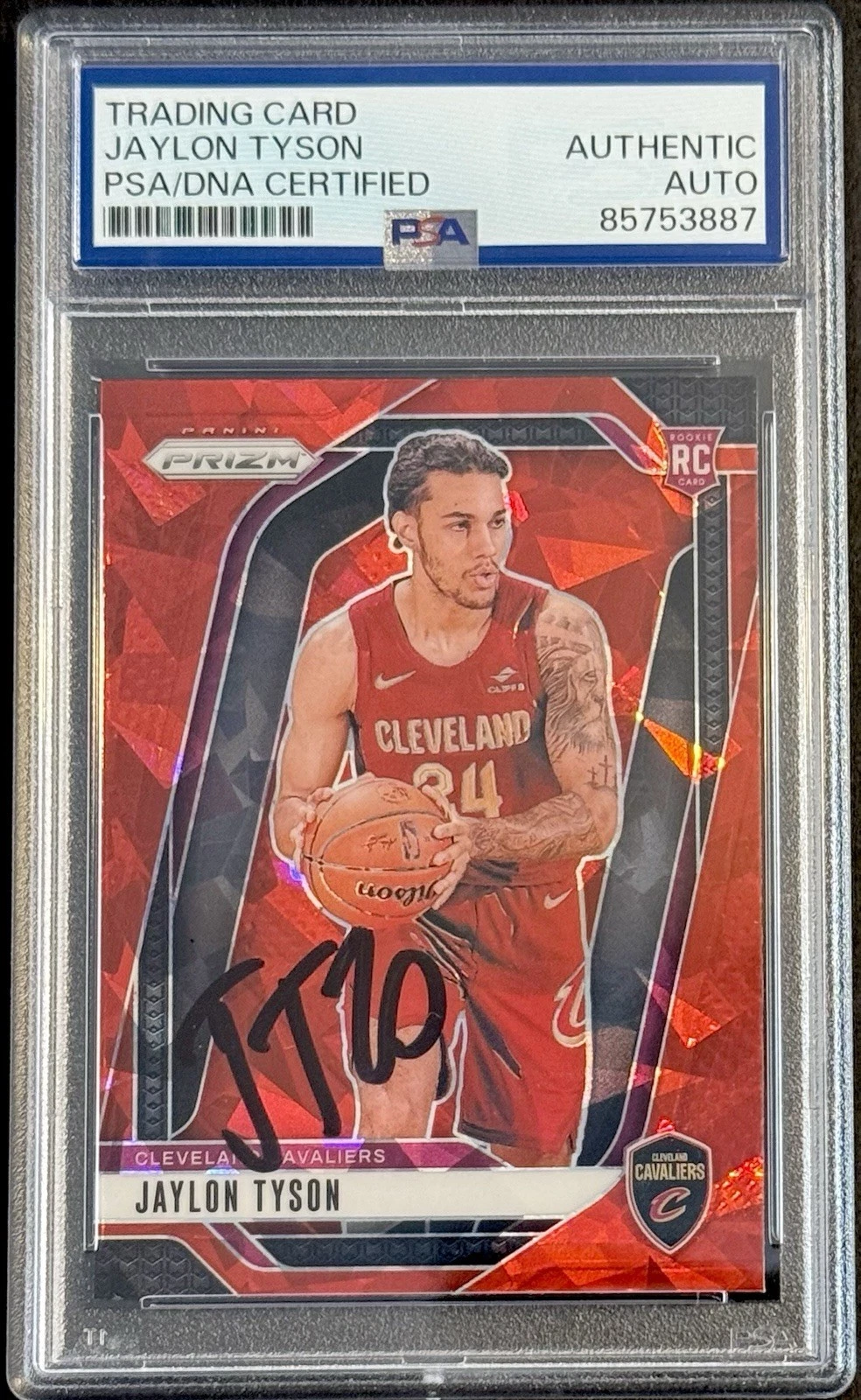 Jaylon Tyson Signed 2024-25 Panini Prizm Rookie Card PSA/DNA Slabbed Cavaliers
