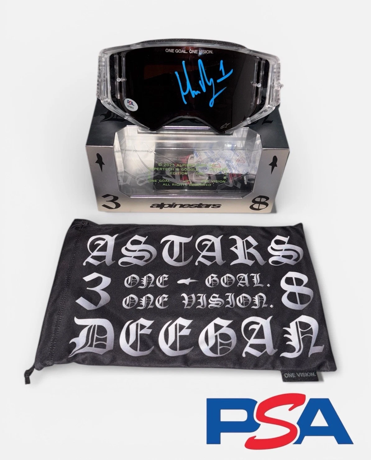 Haiden Deegan Signed Alpinestars Supertech DNGR38 XXV Limited Goggles PSA AUTO