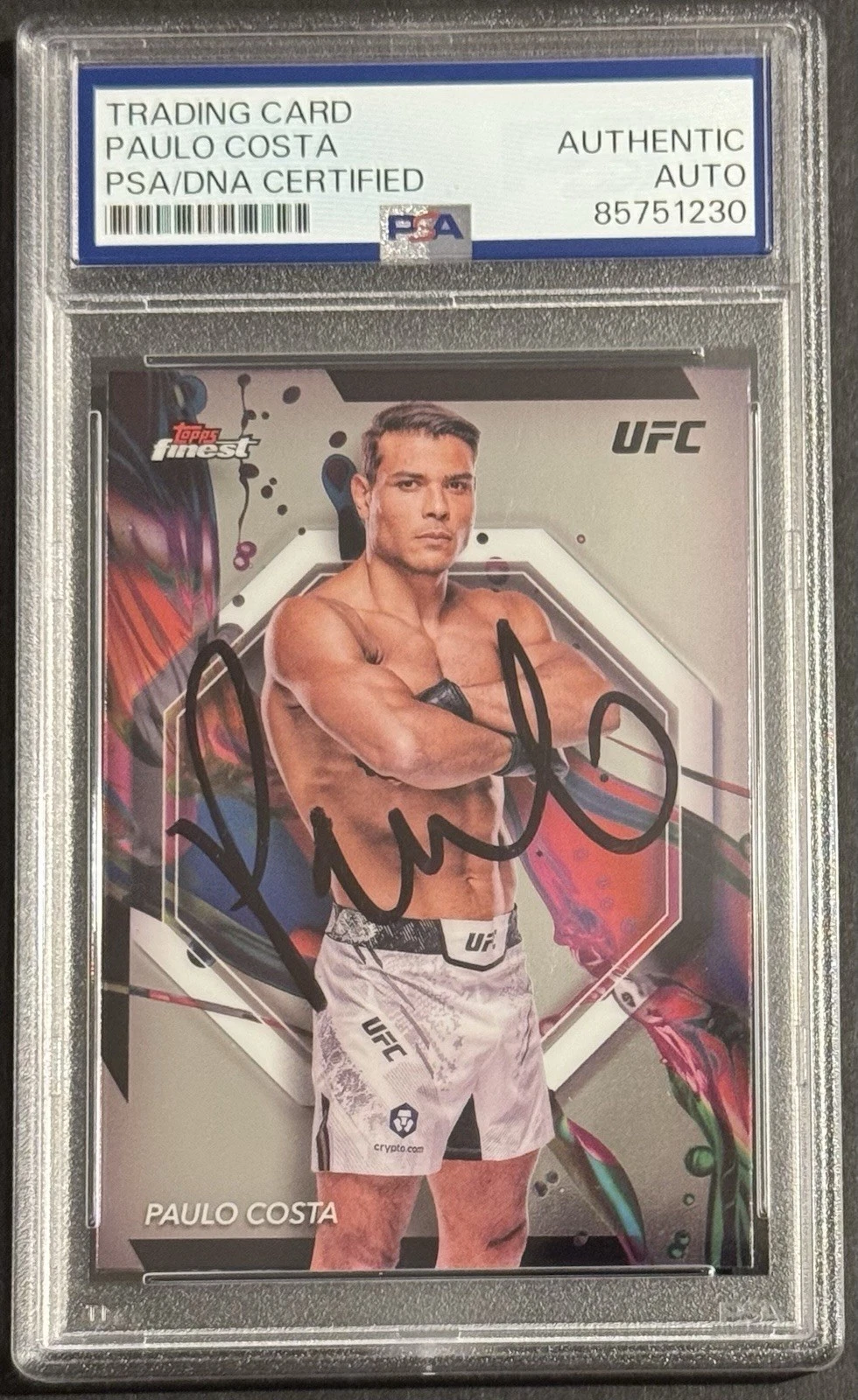 Paulo Costa Signed Auto 2024 Topps Finest UFC Card PSA/DNA Slabbed