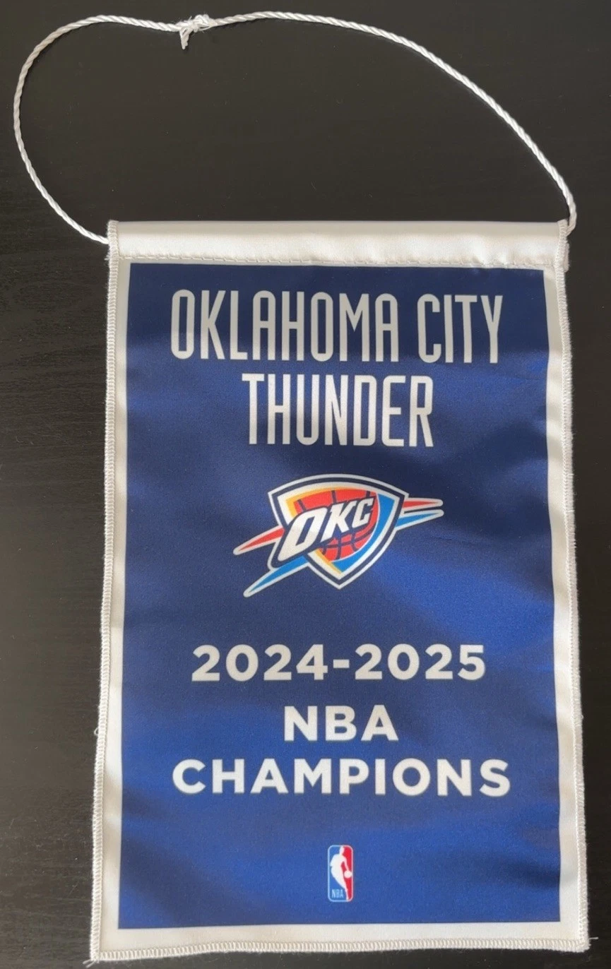 2025 Oklahoma City Thunder Mini NBA CHAMPIONS BANNER Arena Exclusive Giveaway