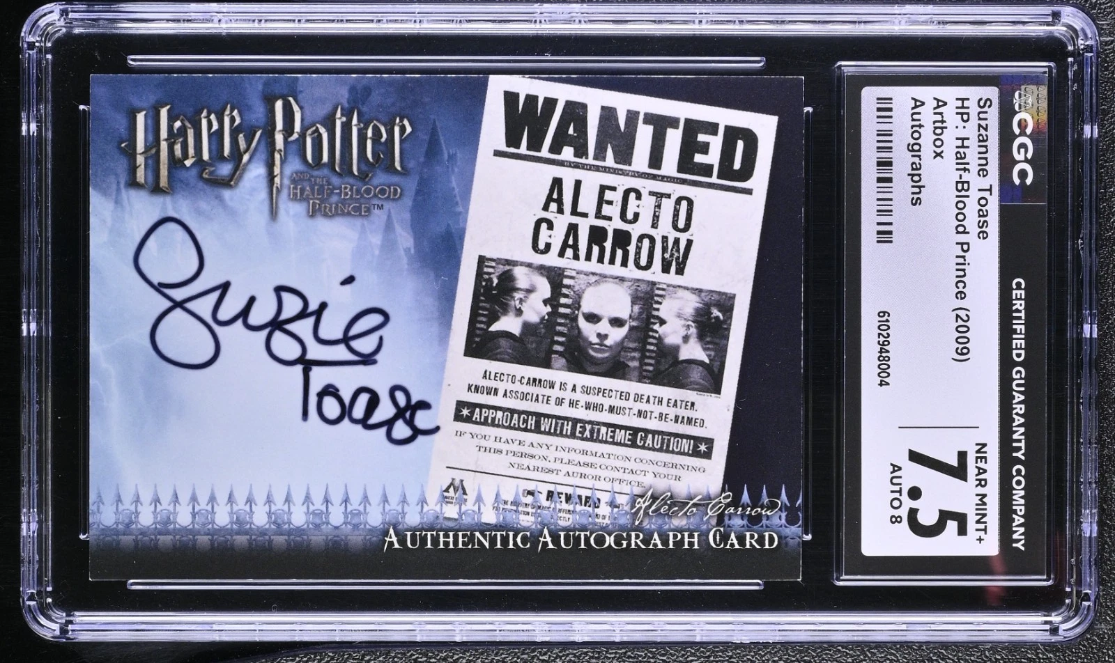 2009 Artbox Harry Potter Suzanne Toase Signed Auto Alecto Carrow CGC 7.5