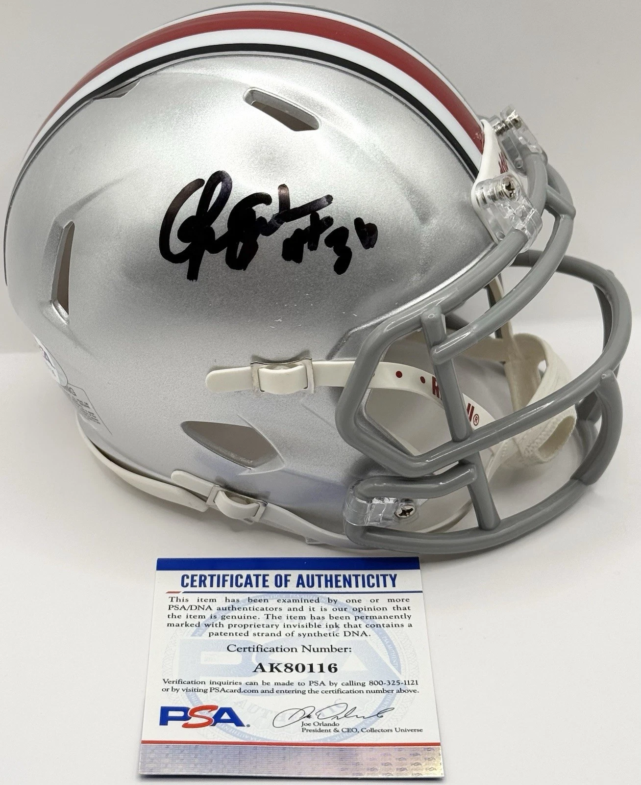 Chris Spielman Signed Autographed Ohio State Buckeyes Lions Mini Helmet PSA/DNA