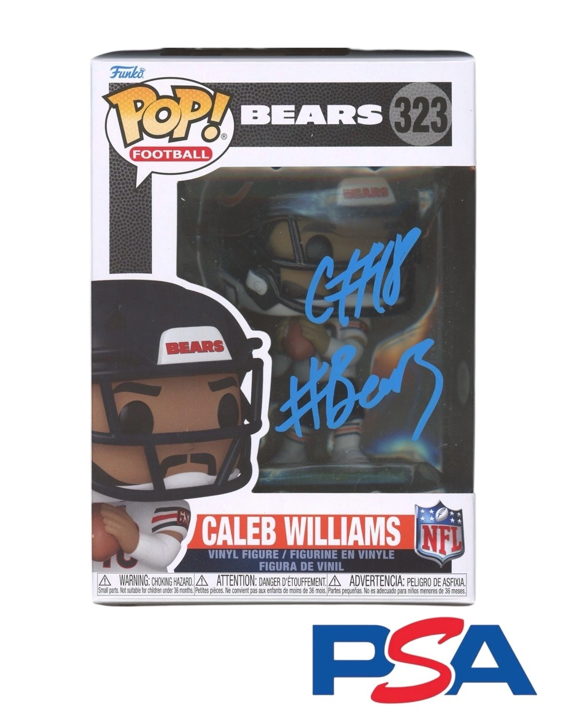 Caleb Williams Signed NFL Funko Pop #323 PSA/DNA AUTO INSCRIPTION Chicago Bears