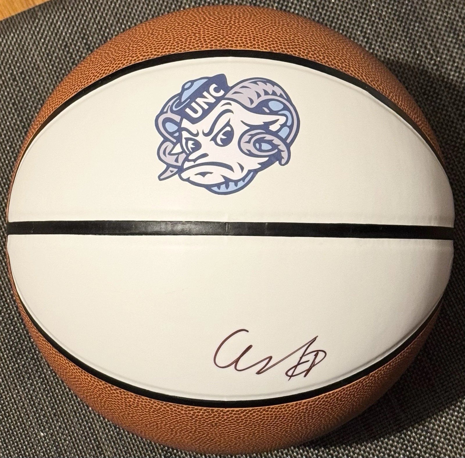 Coby White Signed Autographed North Carolina Tar Heels Logo Basketball JSA COA
