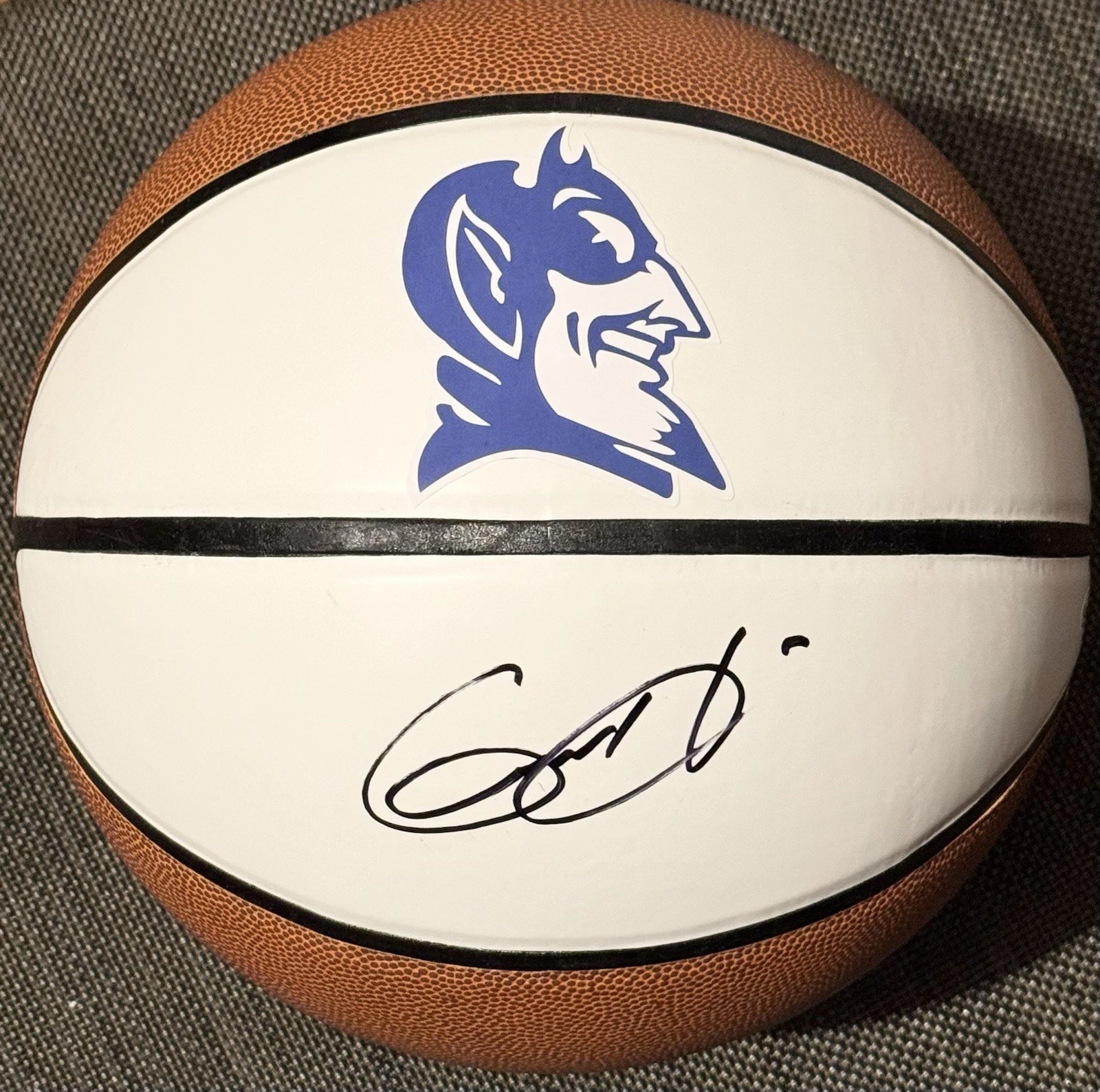 Grant Hill Signed Autographed Duke Blue Devils Logo Basketball JSA COA