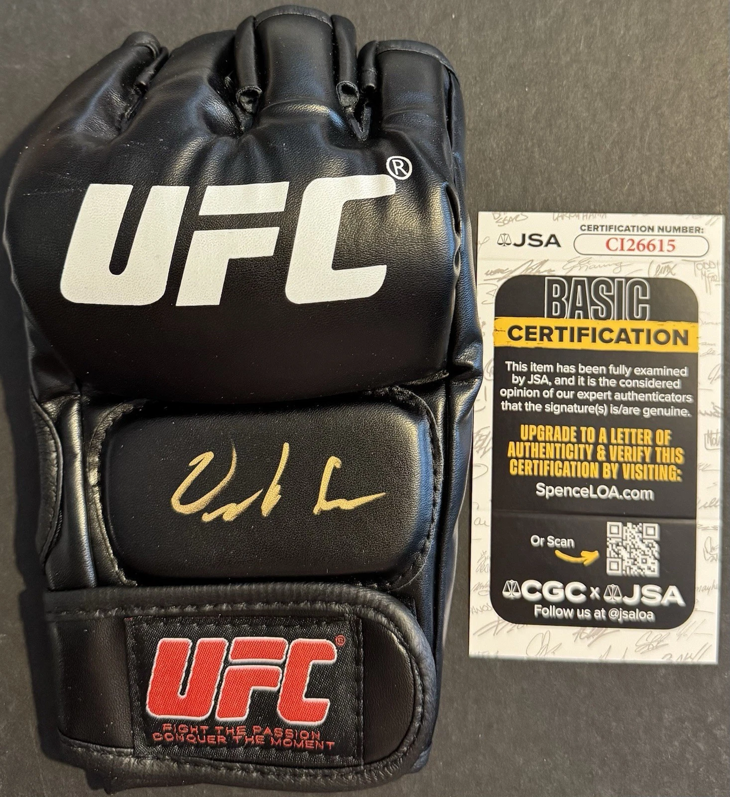Derrick Lewis Signed Autographed UFC Fight Glove JSA COA