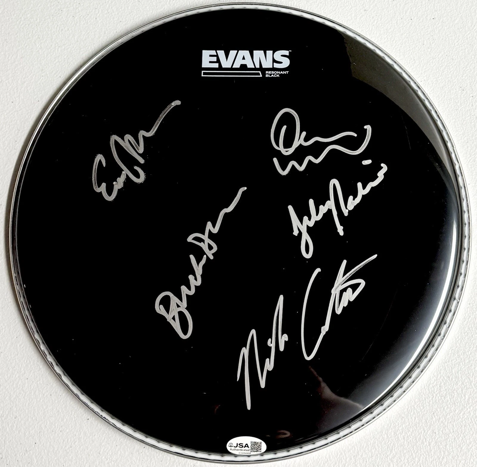 Blue Oyster Cult Signed Autographed 12” Inch Drumhead JSA COA All 5 Members