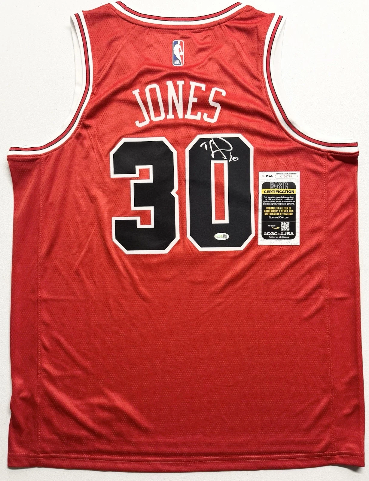 Tre Jones Signed Autographed Chicago Bulls Jersey JSA COA