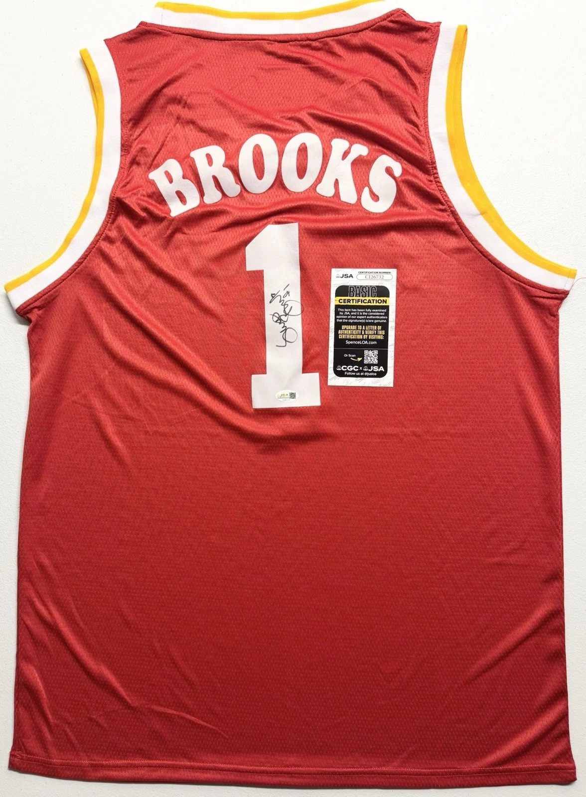 Scott Brooks Signed Autographed Houston Rockets Throwbacks Jersey JSA COA