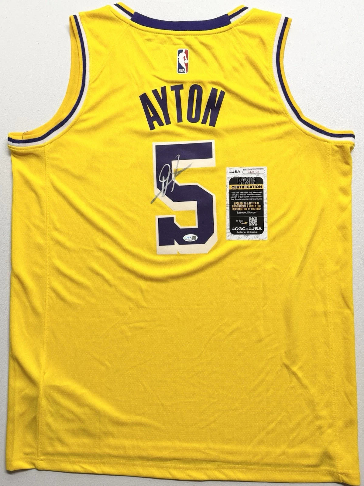 Deandre Ayton Signed Autographed Los Angeles Lakers Jersey JSA COA