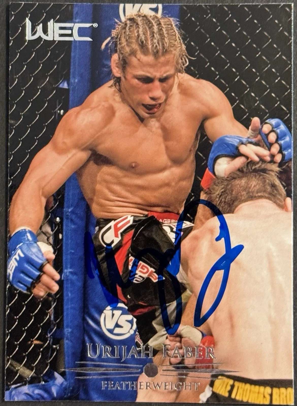Urijah Faber Signed 2011 Topps WEC UFC Base Card BAS Beckett On Card
