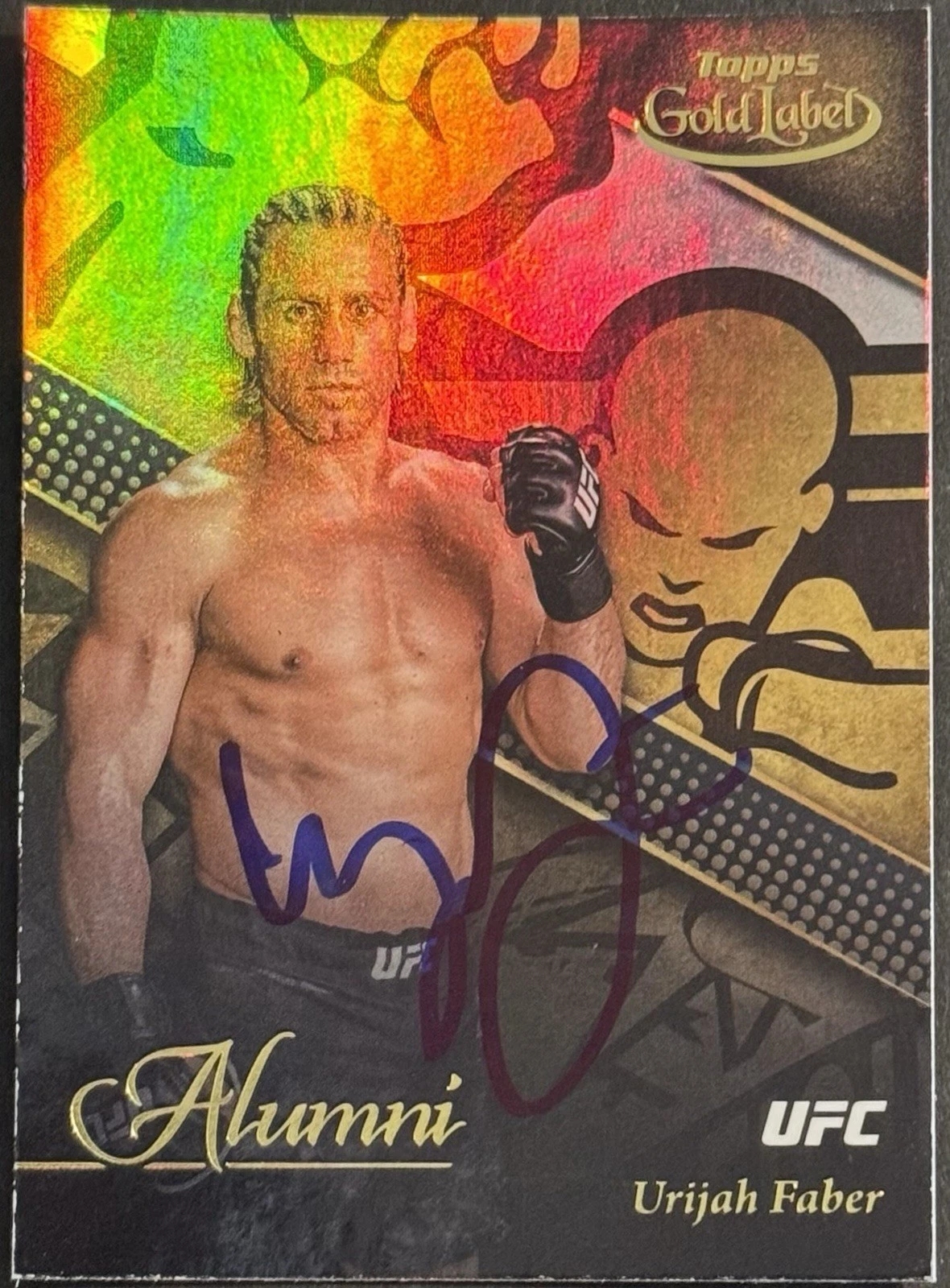 Urijah Faber Signed 2024 Topps Gold Label Alumni UFC Card BAS Beckett On Card
