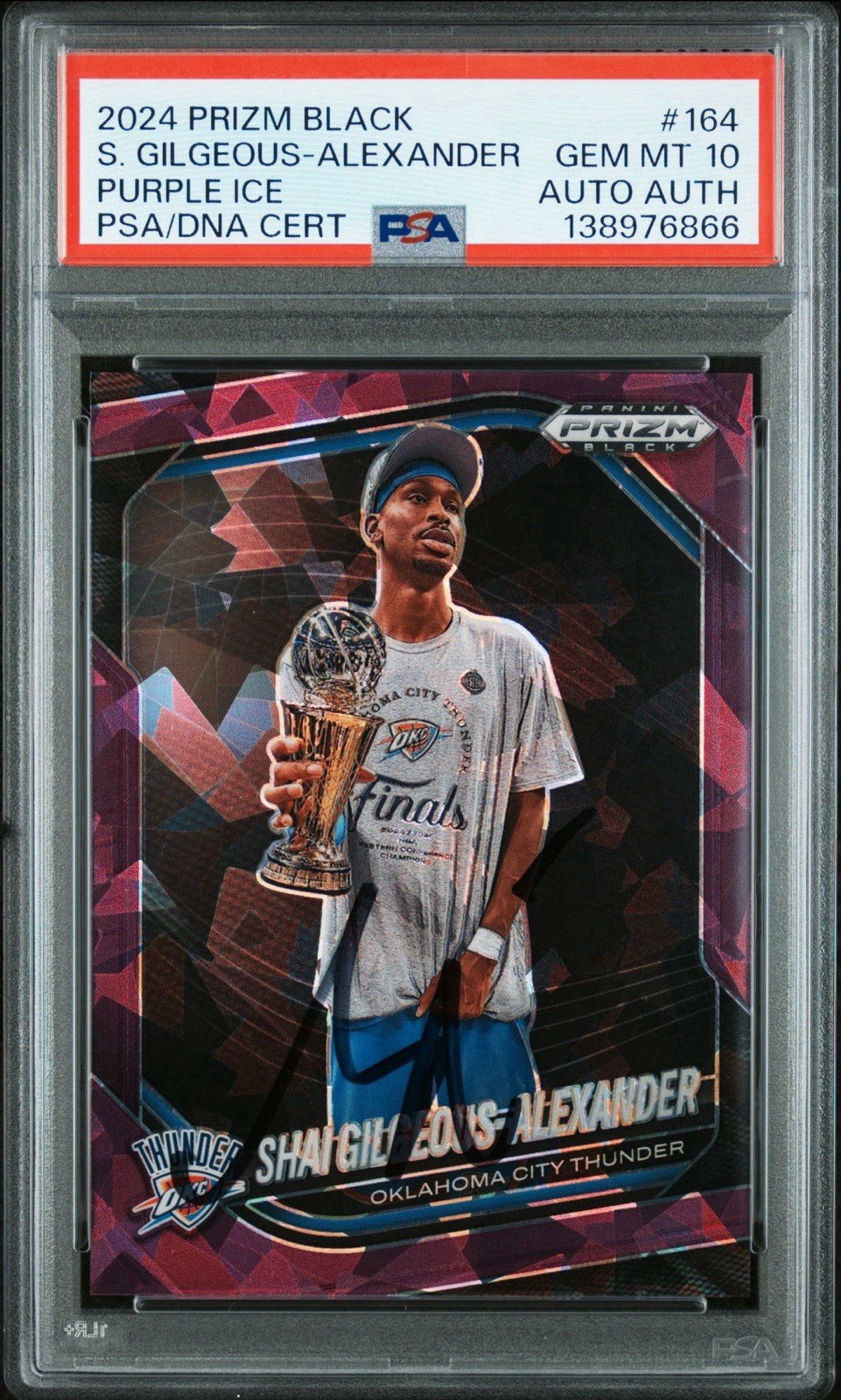 2024 Panini Prizm Black #164 Shai Gilgeous-Alexander Purple Ice Auto /149 PSA 10