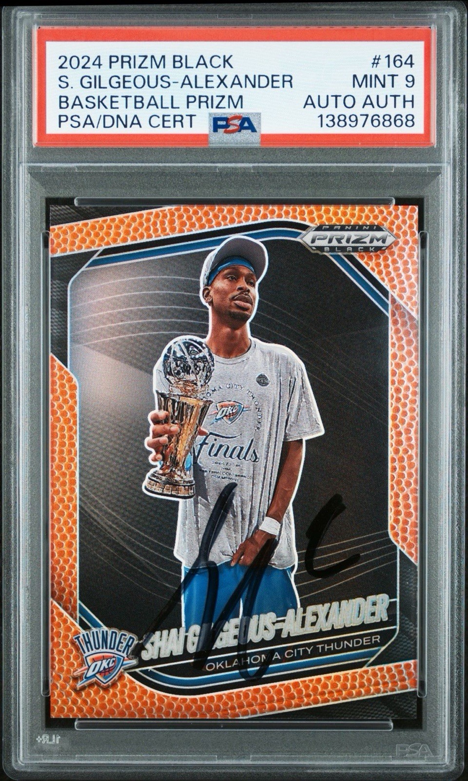 2024 Panini Prizm Black #164 Shai Gilgeous-Alexander Basketball Auto /249 PSA 9