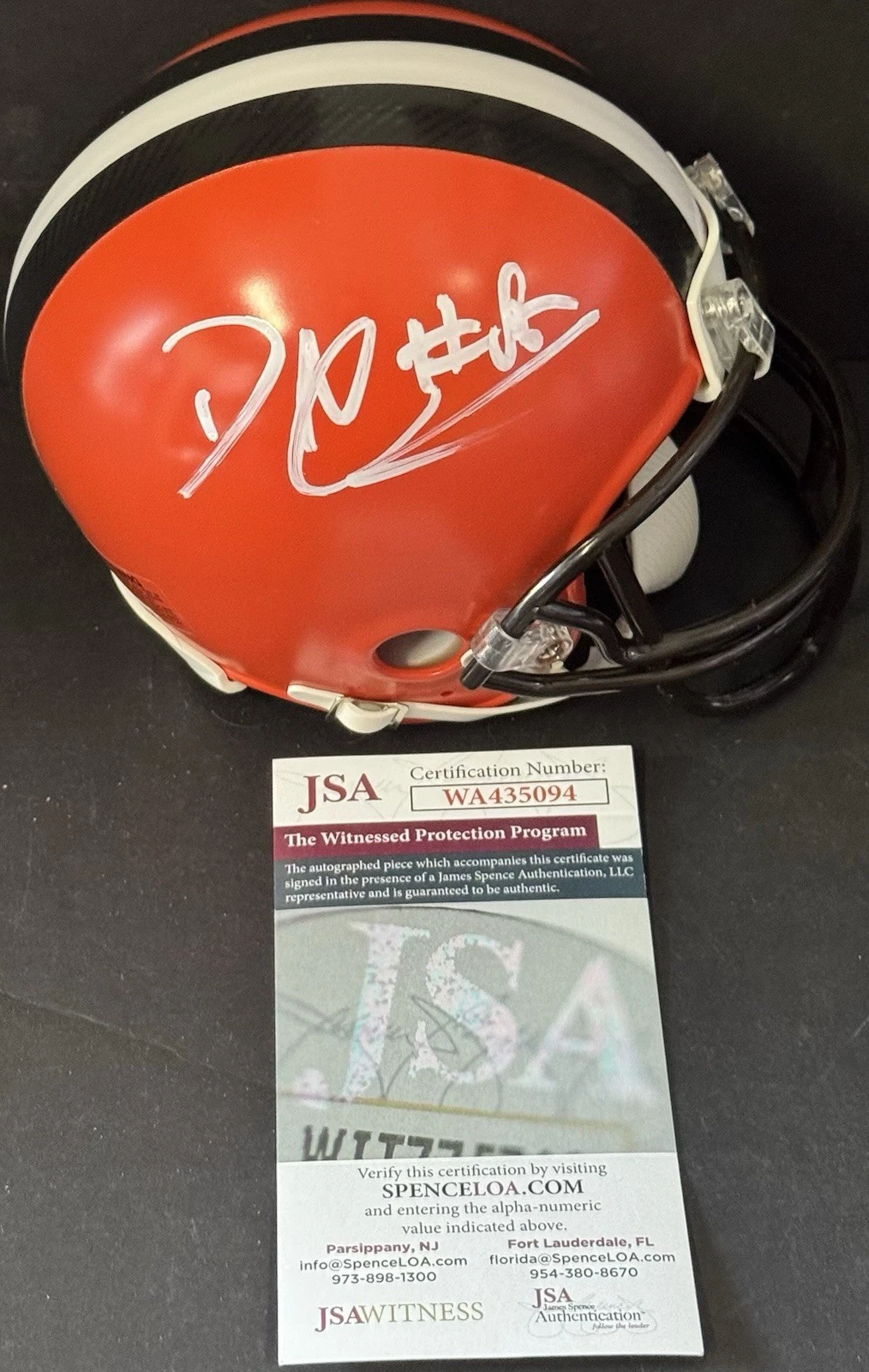 David Njoku Signed Autographed Cleveland Browns Mini Helmet The Chief JSA