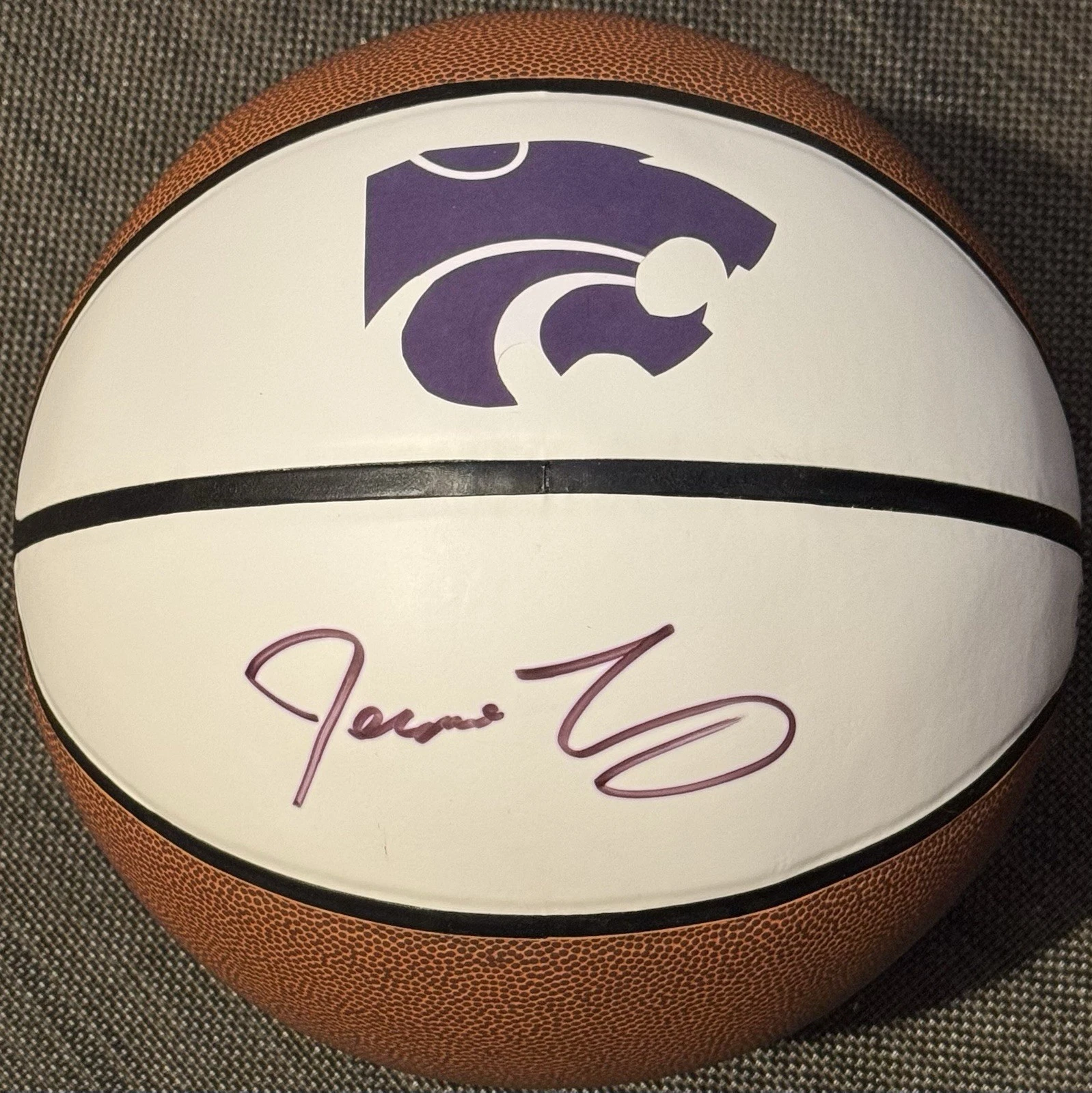 Jerome Tang Signed Autographed Kansas State Wildcats Logo Basketball PSA/DNA COA