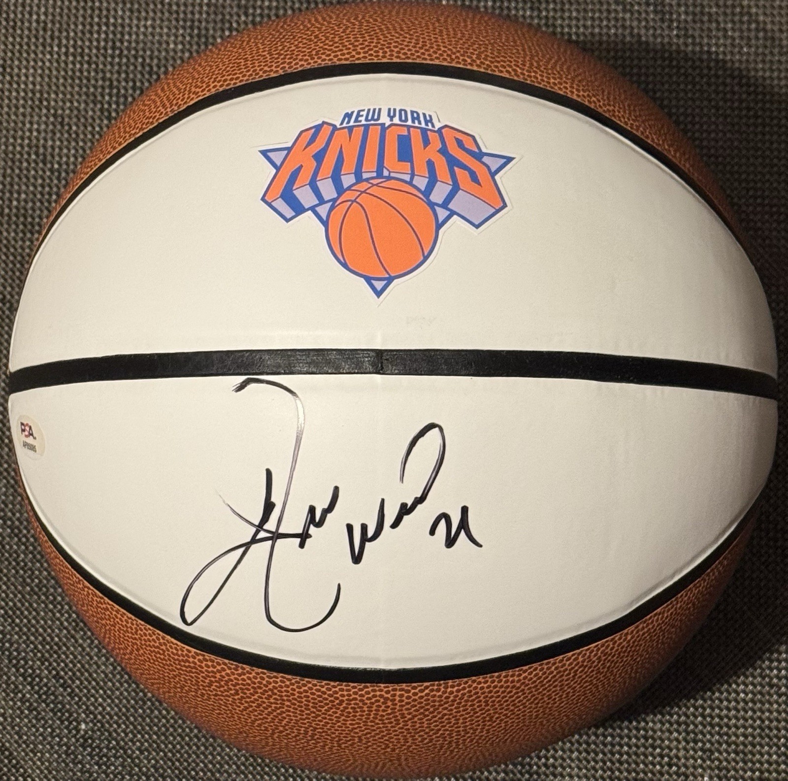 Gerald Wilkins Signed Autographed New York Knicks Logo Basketball PSA/DNA COA