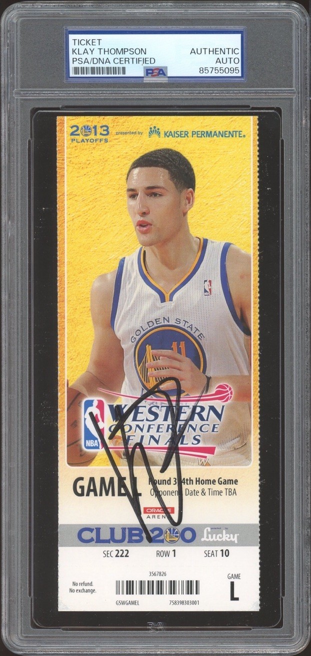 Klay Thompson Signed 2013 Playoffs Ticket Stub PSA AUTO Golden State Warriors