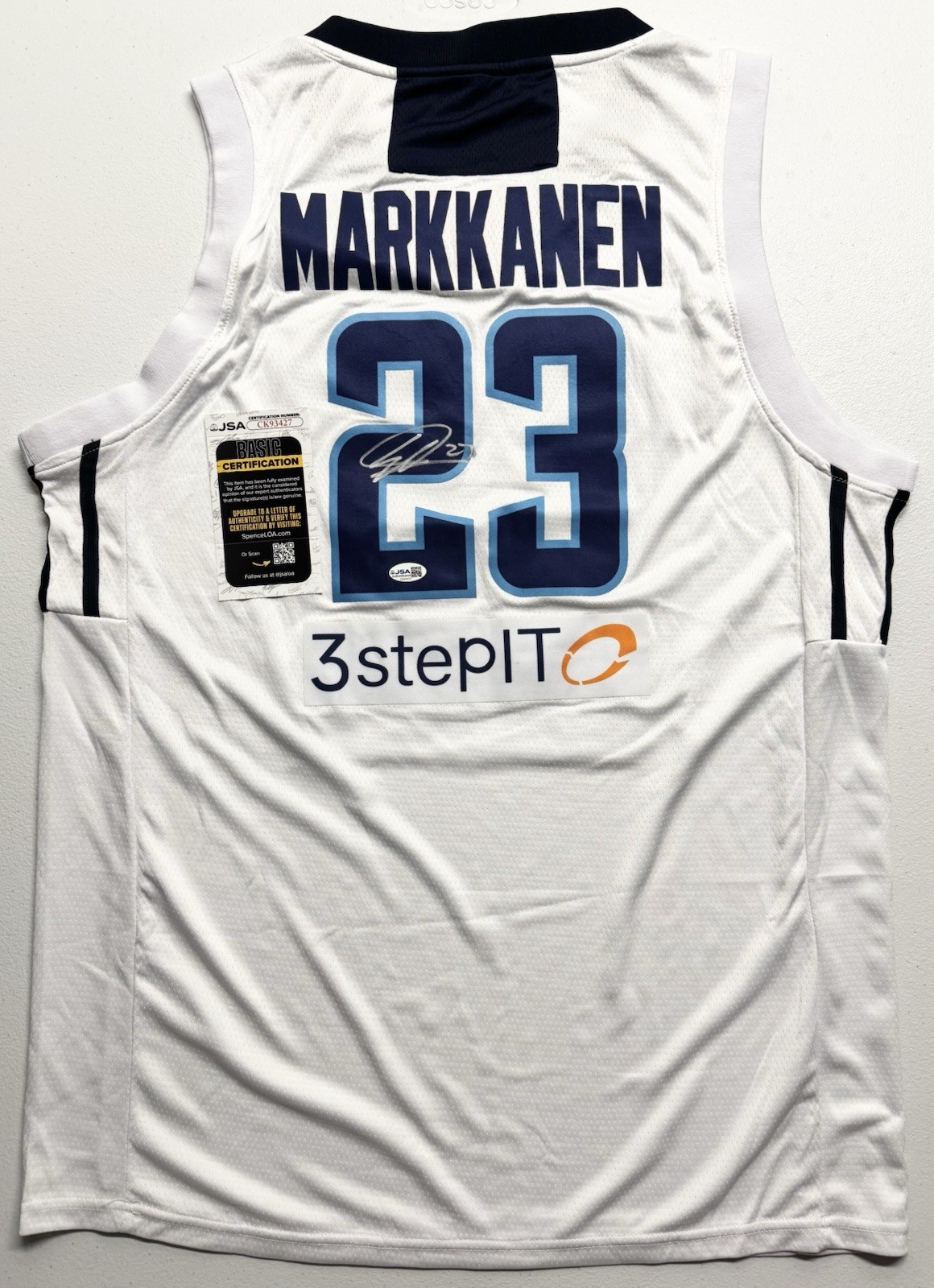 Lauri Markkanen Signed Autographed Finland National Team Jersey JSA COA