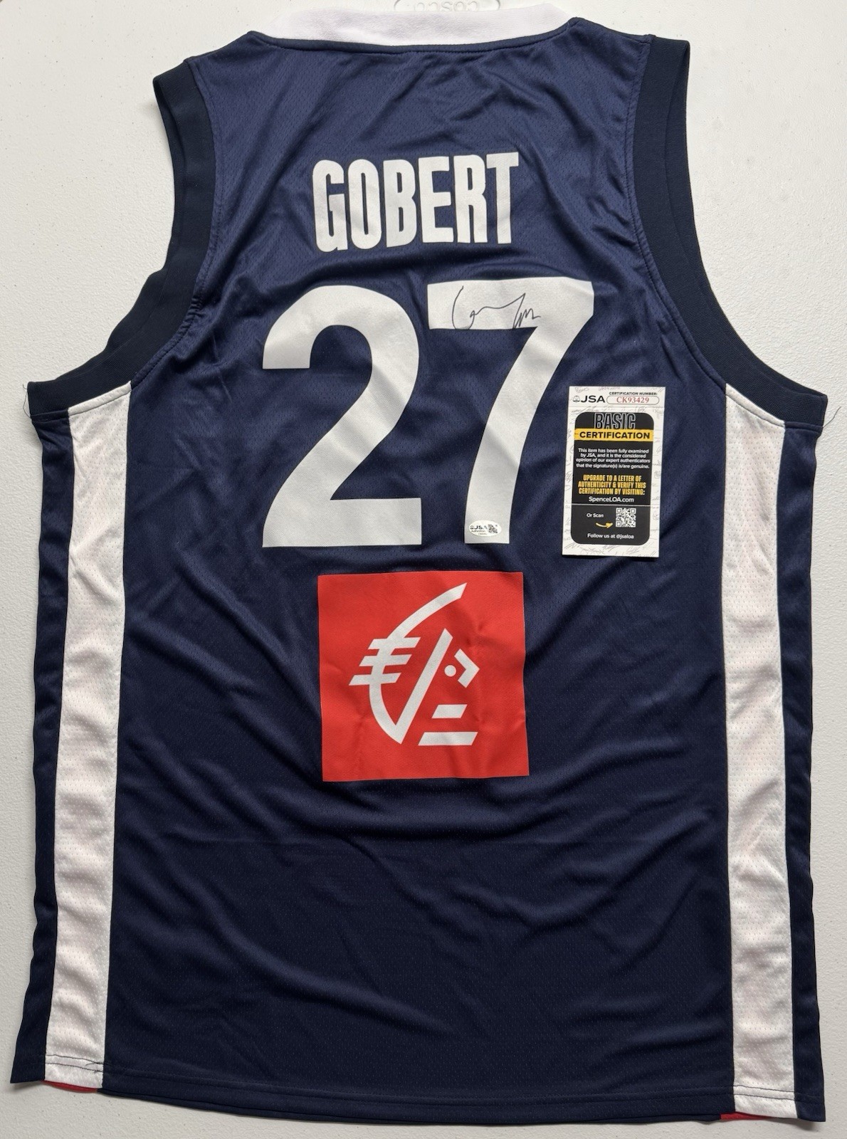 Rudy Gobert Signed Autographed France National Team Jersey JSA COA