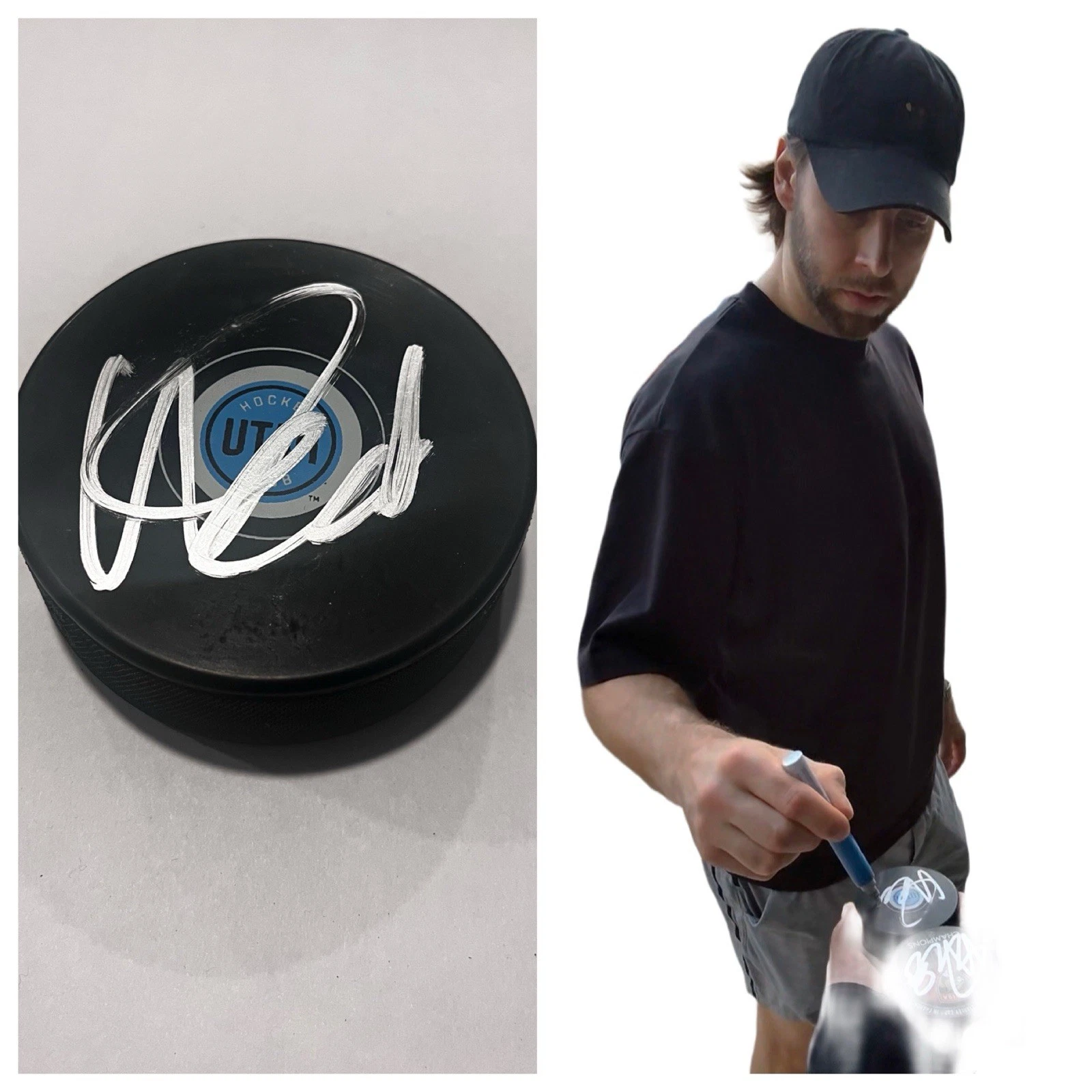 KEVIN STENLUND SIGNED UTAH MAMMOTH HOCKEY PUCK W/ CASE COA